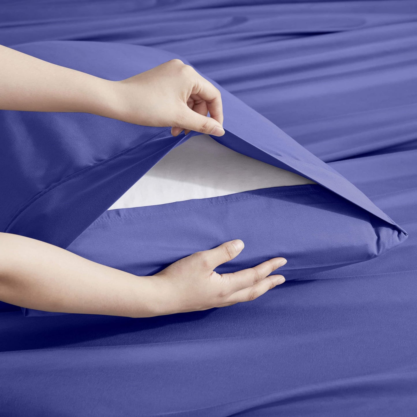 Nestl Extra Deep Cal King Sheet Set - 6 Piece Breathable & Cooling Sheets - Hotel Luxury Bedding Set w/18-24 Inch Deep Pockets - Easy & Secure Fit - Super Soft, Wrinkle Free & Comfy - Royal Blue