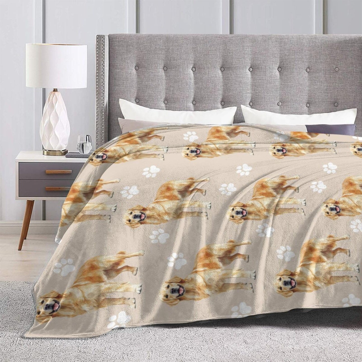 Golden Retriever Dog Throw Blanket Golden Retriever Dog Lover Flannel Blankets Fuzzy Plush Super Soft Cozy Warm Decor Gifts for Boys Girls Kids Adults Men Women 40" x 50"