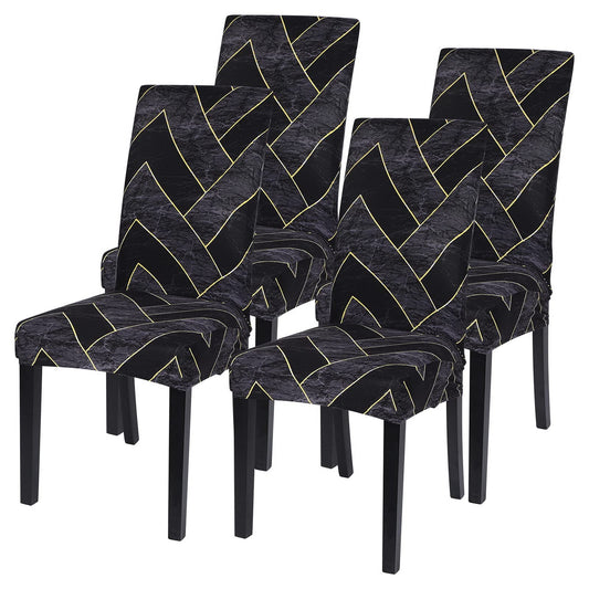 SearchI Dining Room Chair Covers Set of 4, Stretch Printed Parsons Chair Slipcovers Super Fit Removable Washable Striped Kitchen Chair Protector Cover for Dining Room, Hotel, Ceremony(Flower Pattern2)