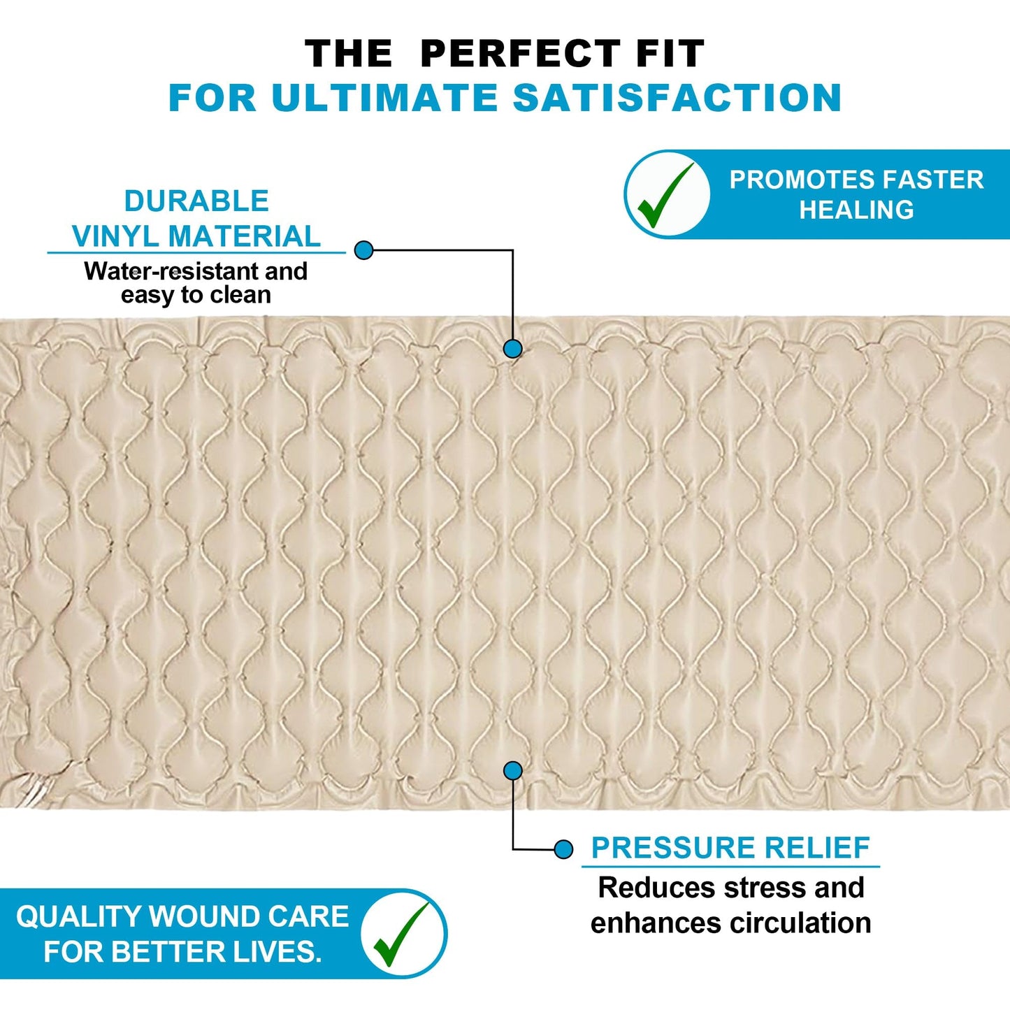 MedVance Premium Alternating Air Pressure Mattress Pad with Ultra Quiet Alternating Pump, Hospital Bed Mattress Topper, Mattress Topper for Hospital Bed, Bed Sore Prevention