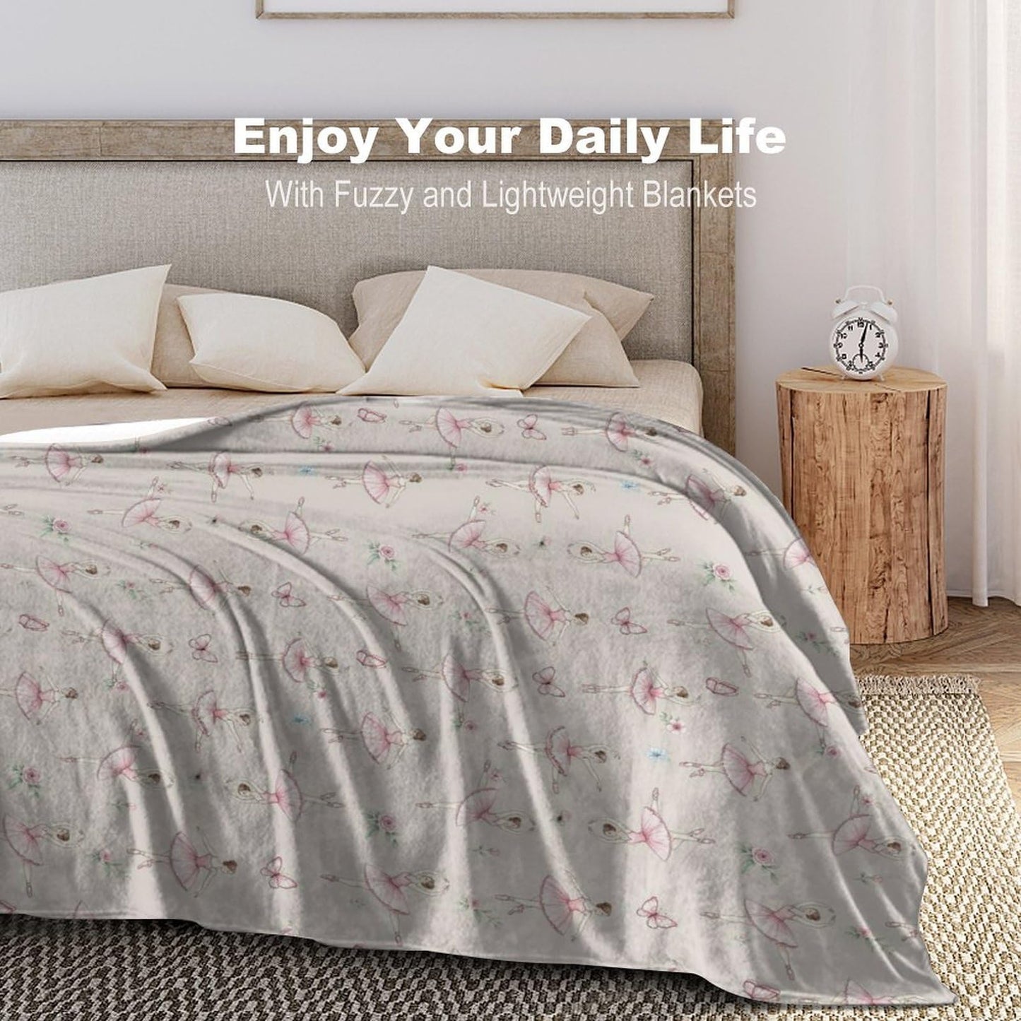 Fashion Home Decor Soft Throw Blanket, Cozy Warm Blanket for Bed, Sofa and Couch Compatible with Dance Girl Women Ballet