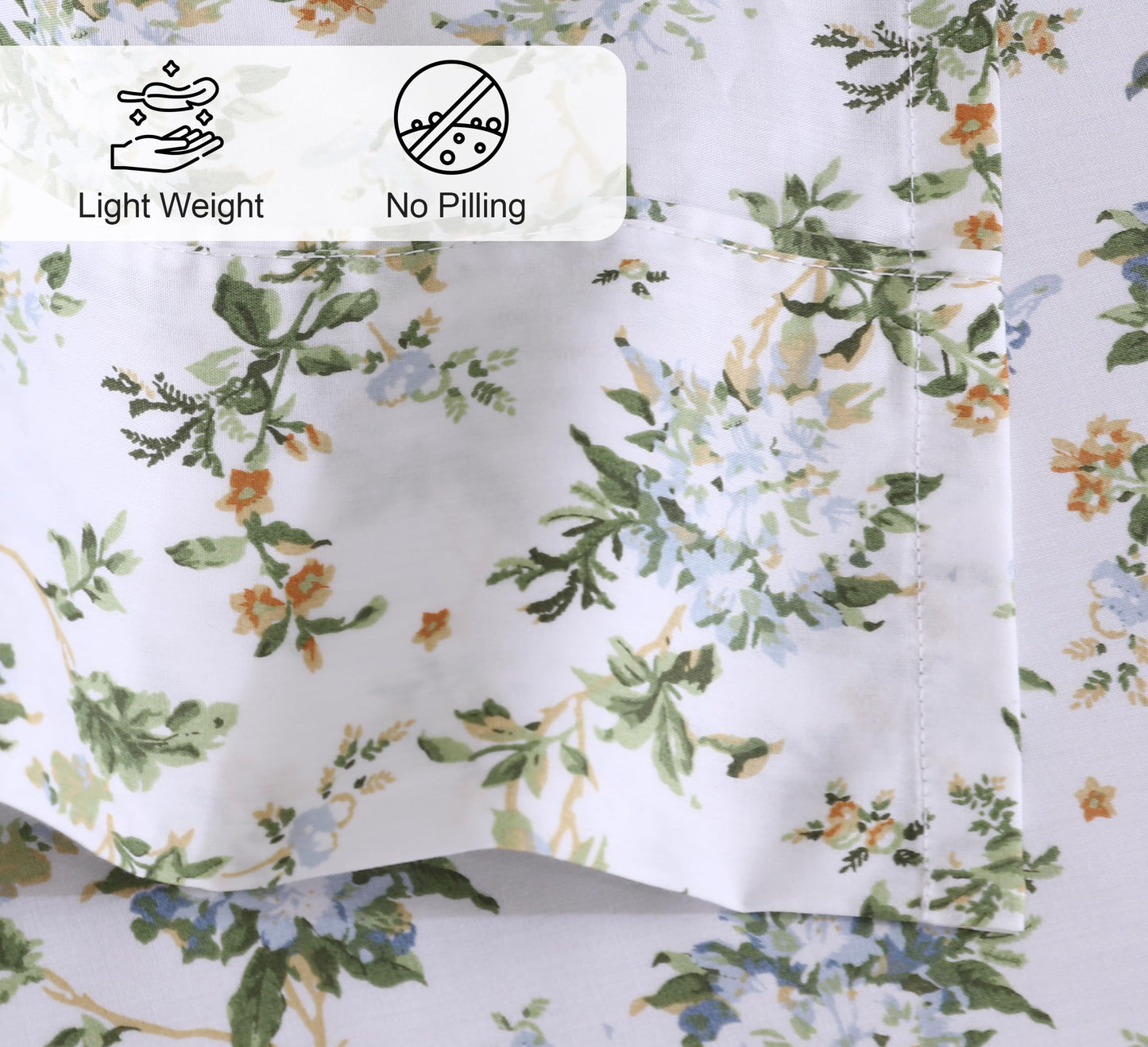 RUVANTI 100% Cotton Percale Sheets Full Size, Heritage
