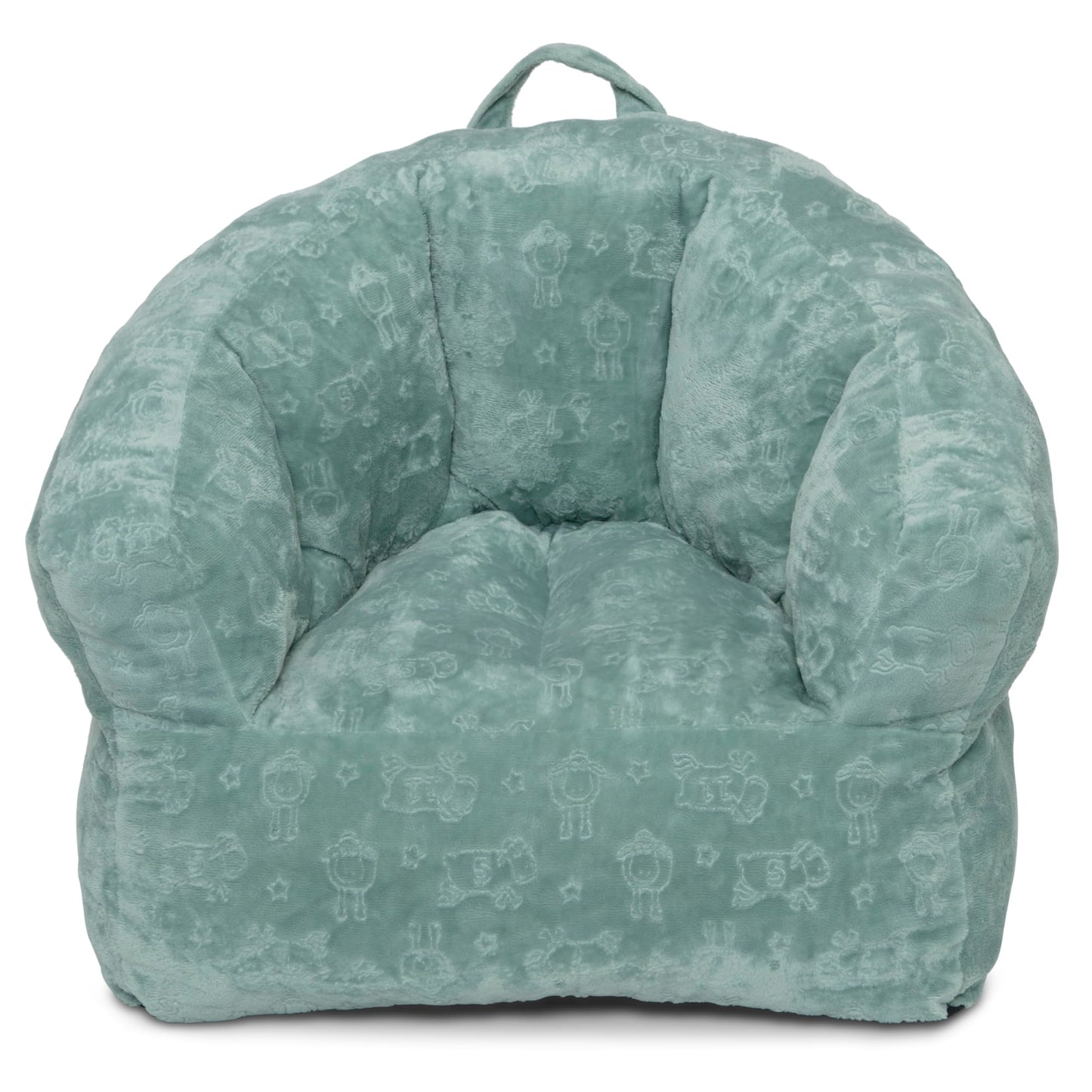 Delta Children - Serta Kids Plush Barrel Toddler Chair, Soft Foam Chair Bean Bag Chair Alternative for Boys and Girls, Cozy Seat for Reading, Watching Cartoons, Playroom Nursery Bedroom, Sage