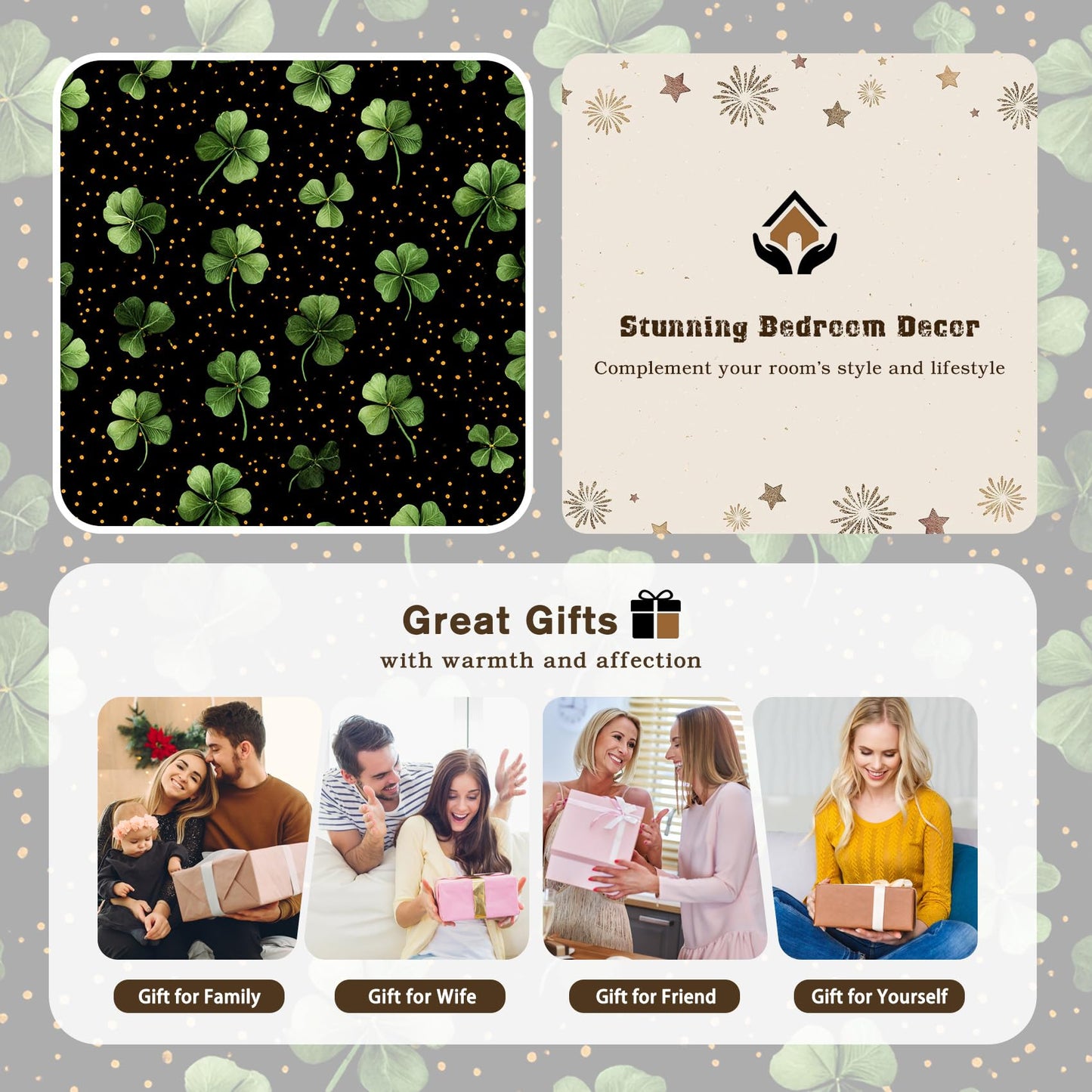 Garden Floral Comforter Set King Size 3Pc, Black Green Leaf Pattern Down Alternative Bed Comforter, 2 Pillow Shams, Soft All Season Bedding, Leaves Bedroom Decor A14