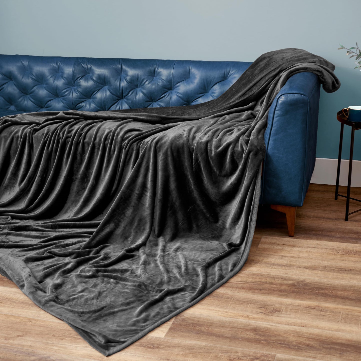Northwest Ashford Home Cozy Oversized Family Throw Blanket, Slate 108 x 120 inches