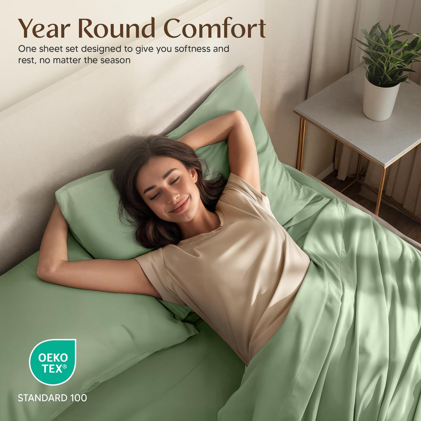 Utopia Bedding Queen Size Sheet Set – 4 Piece Bed Sheets, Soft and Breathable Microfiber, Includes 1 Fitted Sheet, 1 Flat Sheet and 2 Pillowcases – Oeko Tex (Sage)