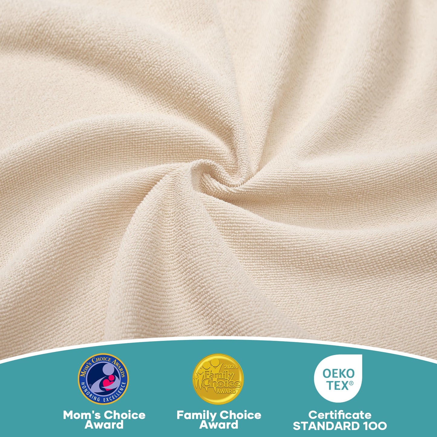 OhGeni 100% Waterproof Mattress Protector, Queen Beige Size, Fitted Sheet with Deep Pockets, 6''-18'', Premium Noiseless Breathable Soft Material, Mattresses Cover for Bed