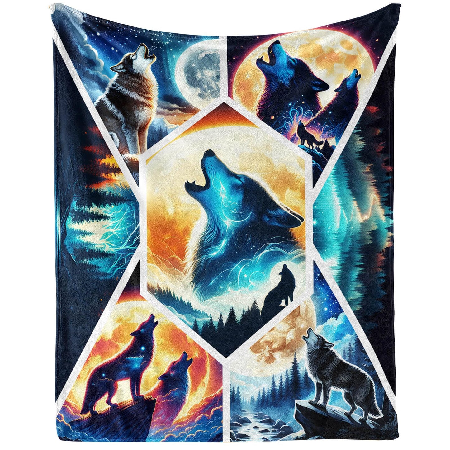 BaXiCustom. Wolf Throw Blanket 50"x40" - Soft & Lightweight, Cozy for All Season Use, Warm Cute Wolf Blankets for Lap, Chair, Sofa