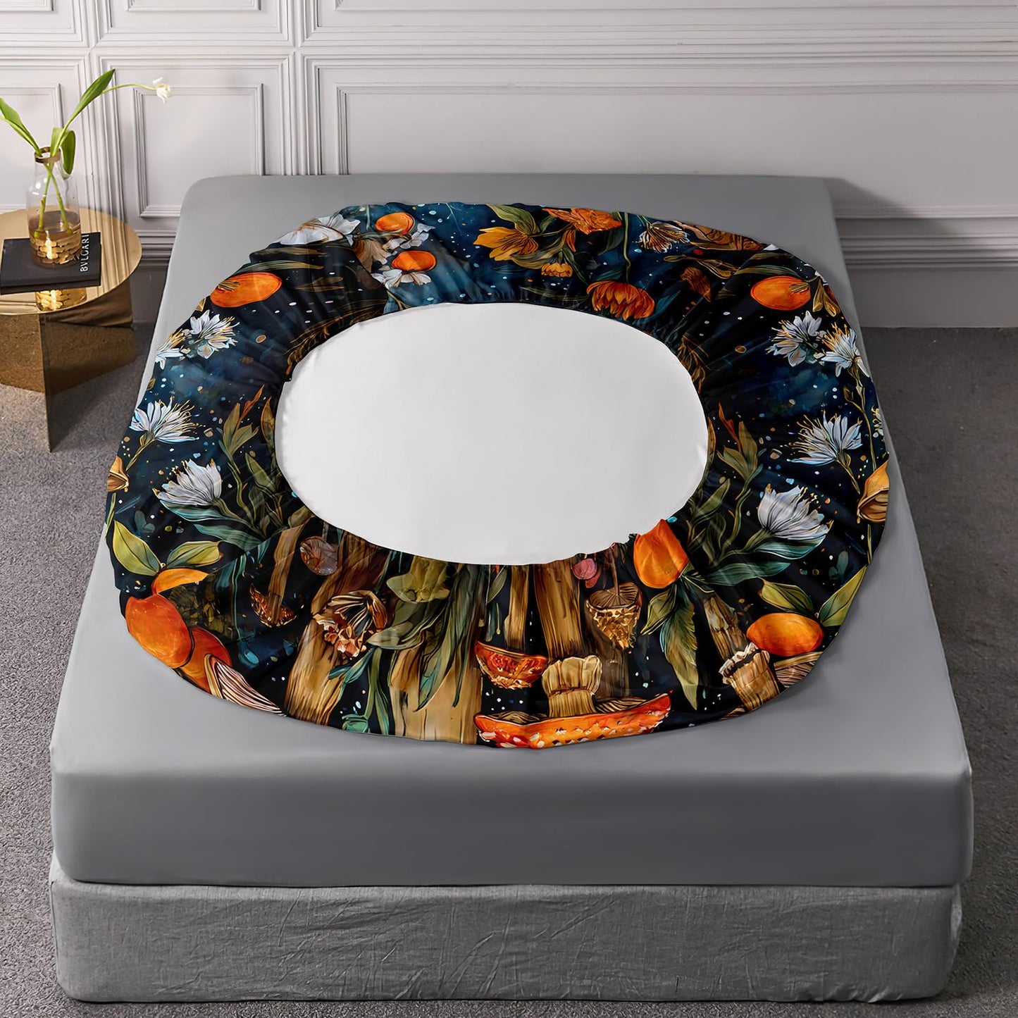 AILONEN Girls Cartoon Mushroom Fitted Sheet Set Twin Size - Nature Wild Fungus Fitted Sheet + 2 Pillowcases - Beautiful Mushroom Botanical Flowers Sheets Set 3-Piece