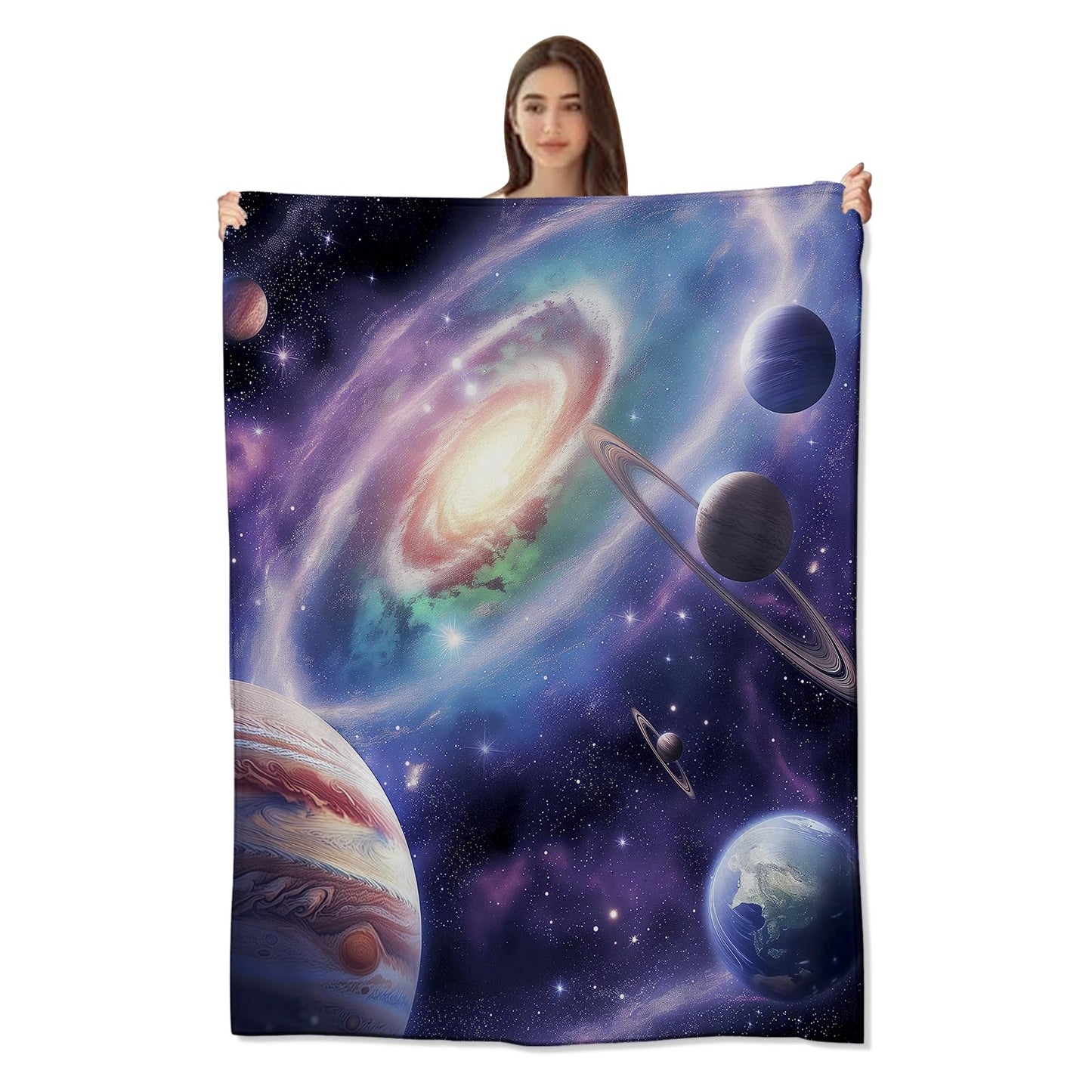 amepay Galaxy Blanket Ultra Soft Flannel Fleece Throw Blankets - Cozy & Warm for Couch, Bed, Travel - Lightweight Plush for Outdoor Stargazing 60x50 inch