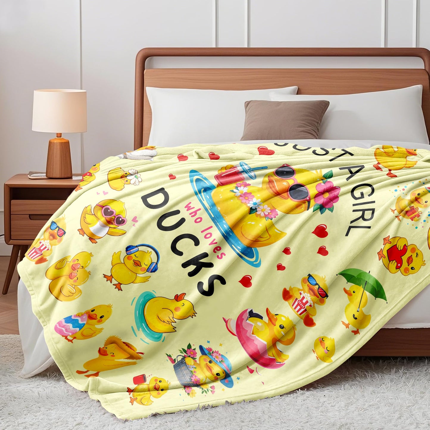 Duck Blanket Gifts for Duck Lover Ducks Themed Gifts for Women Kids Adults Soft Flannel Ducks Throw Blanket 50"x40"