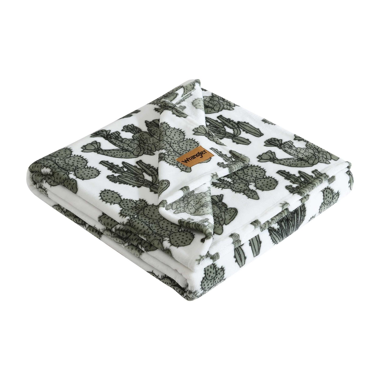 Wrangler - Blanket, Super Soft Plush Bedding, Yellowstone Inspired Throw Blanket for Couch or Bed (Cactus Garden Green, 50' x 70')