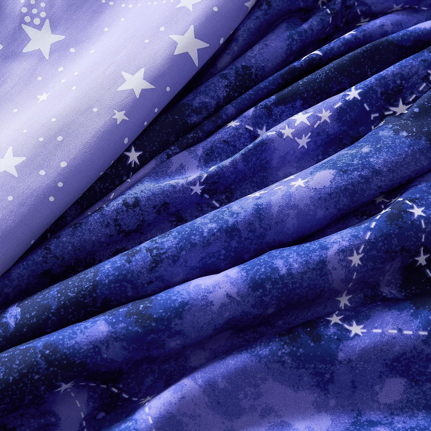 Wink Deer Full Size Comforter Set -7 Pieces Girls Boys Galaxy Glow in the Dark Full Bedding Sets for Kids, Ultra Soft Bed in A Bag with Sheets
