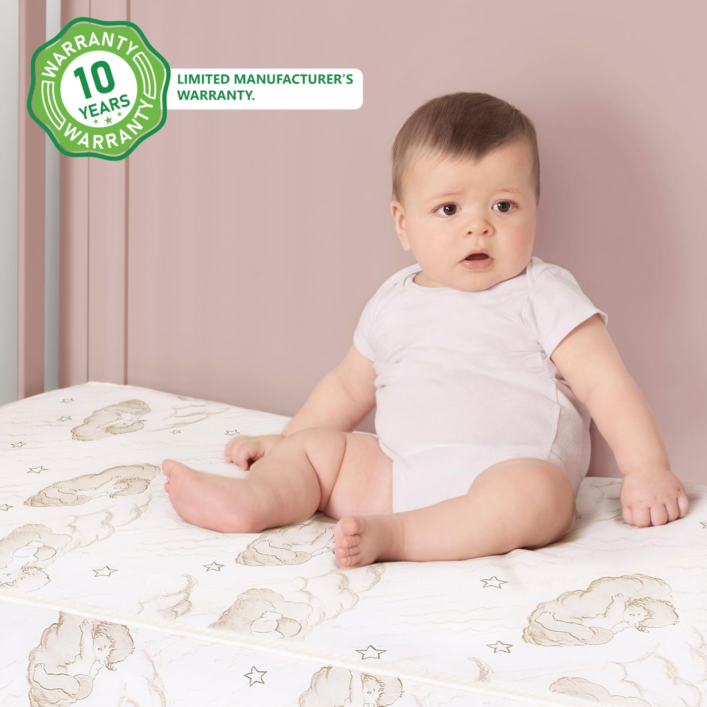 Dream On Me Twilight 5” 88 Coil Inner Spring Crib & Toddler Mattress – Brown Cloud, Greenguard Gold & BSA Certified, Waterproof & Stain-Resistant Cover, Fits Standard Full-Size Cribs & Toddler Beds