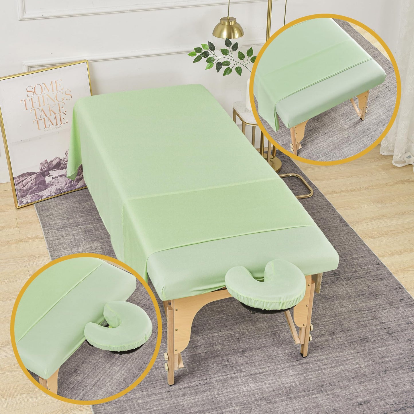 Microfiber Massage Table Sheets, 2 Sets, 3 Piece Reusable Massage Bed Cover per Set, Lash Bed Cover Soft, Light-Weight, Stain & Wrinkle Resistant for Spa Beauty Tattoos