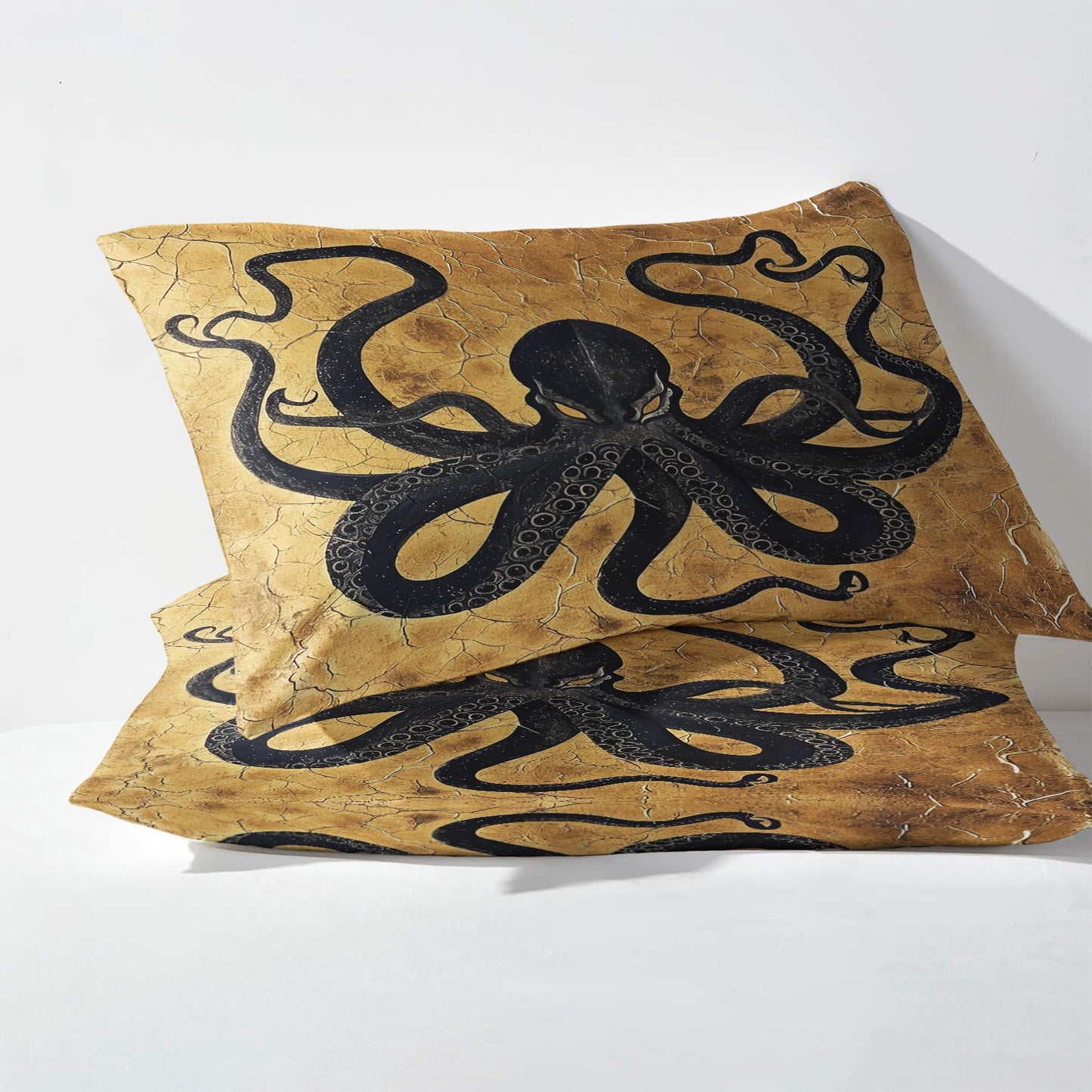NOGAWA Octopus Sheets Queen, Kraken Tentacle Witch Bed Sheets, Deep Pocket & Soft Microfiber Bedding Sheets & Pillowcases 4 Piece - Fitted Sheet & Flat Sheet & 2 Pillow Cases