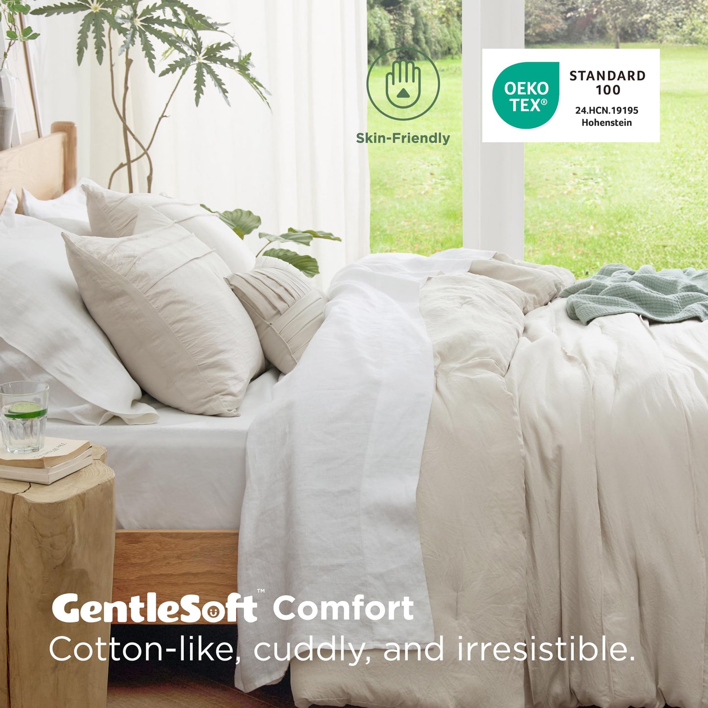 Bedsure Beige Twin XL Comforter Set - 3 Pieces Pinch Pleat Bed Set, Down Alternative Bedding Sets for All Season, 1 Comforter, 1 Pillowcase, 1 Decorative Pillow