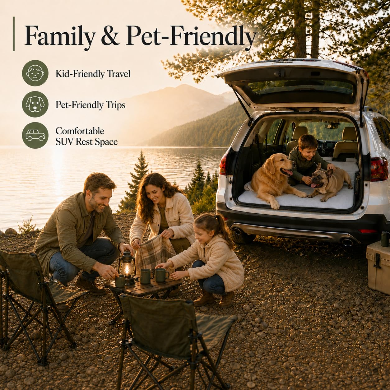 MGRFTOX Car Mattress for Tesla Model Y 2020-2026 Non-Inflatable Car Camping Mattress, Foldable Trunk Sleeping Pad with Split Design, Portable Car Bed for Road Trips, Camping, Travel