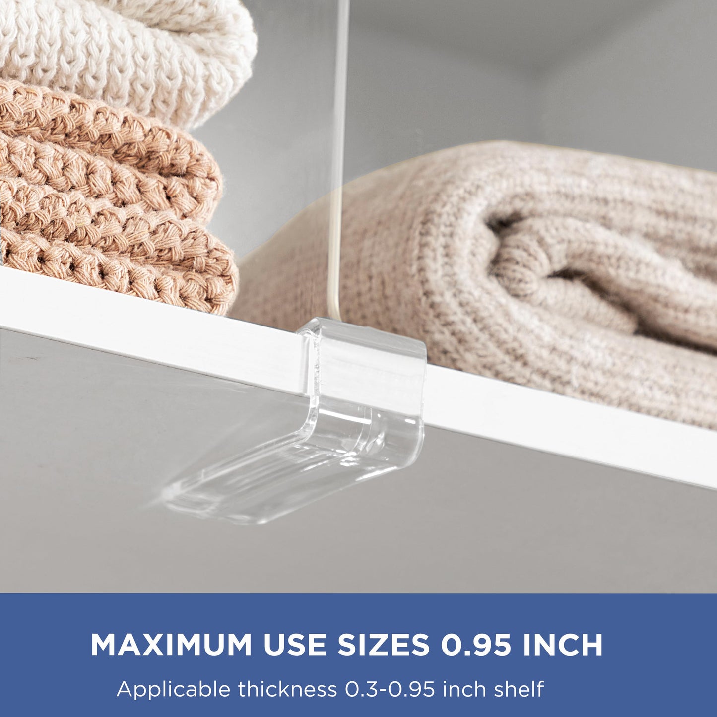 HBlife 12 Inches Tall [Extra Tall Version] Clear Shelf Dividers, 4 Pack Purse Organizer for Closet Perfect for Sweater, Shirts, Handbags, Acrylic Adjustable Bookshelf for Organization
