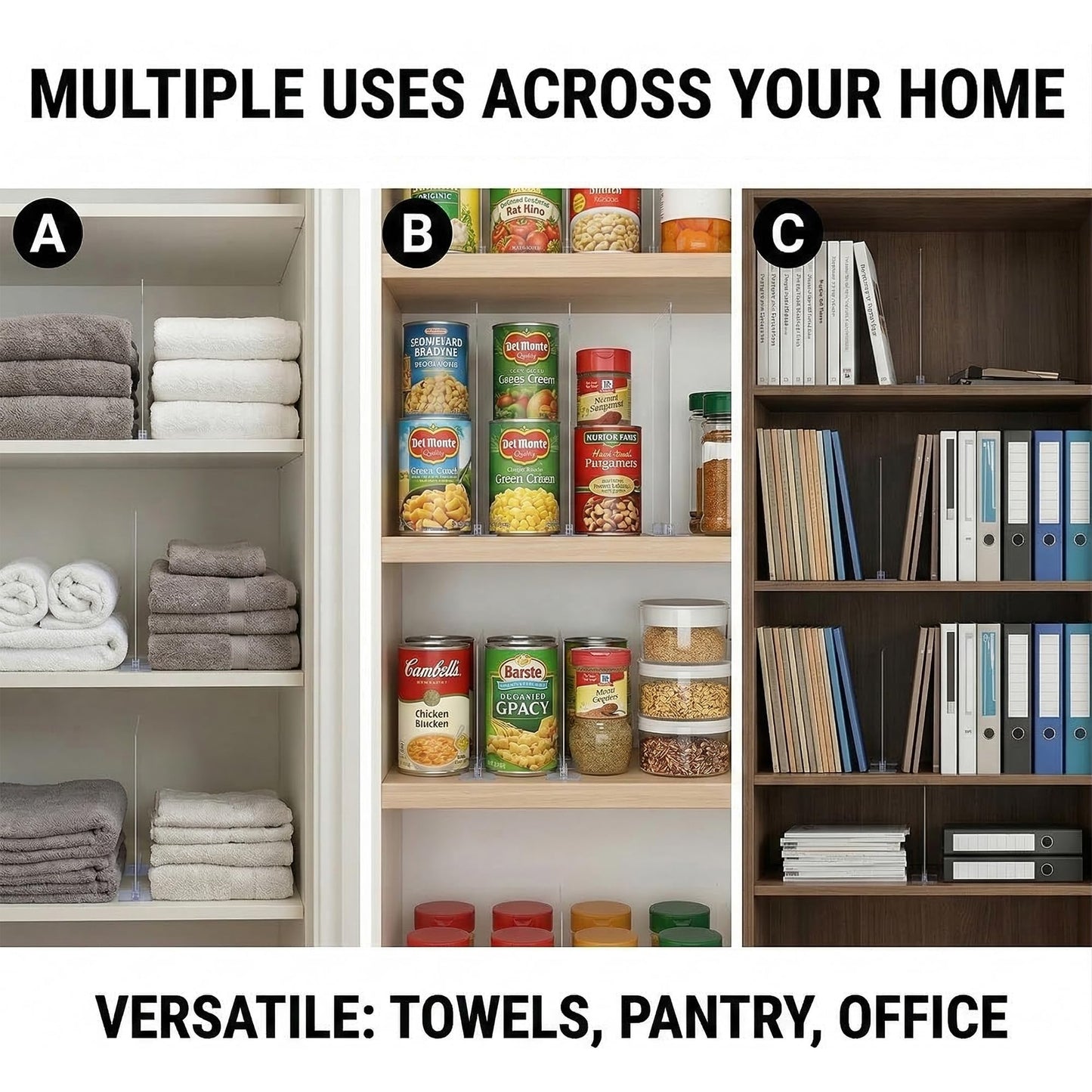 Acrylic Shelf Dividers for Closet Organization - 4 Pack Clear Removable 10/11.8" Tall X 11.8/10" Deep Sturdy Separators for Wood Cabinet - Vertical Adjustable Storage Clothes,Purse,Bag Organizer