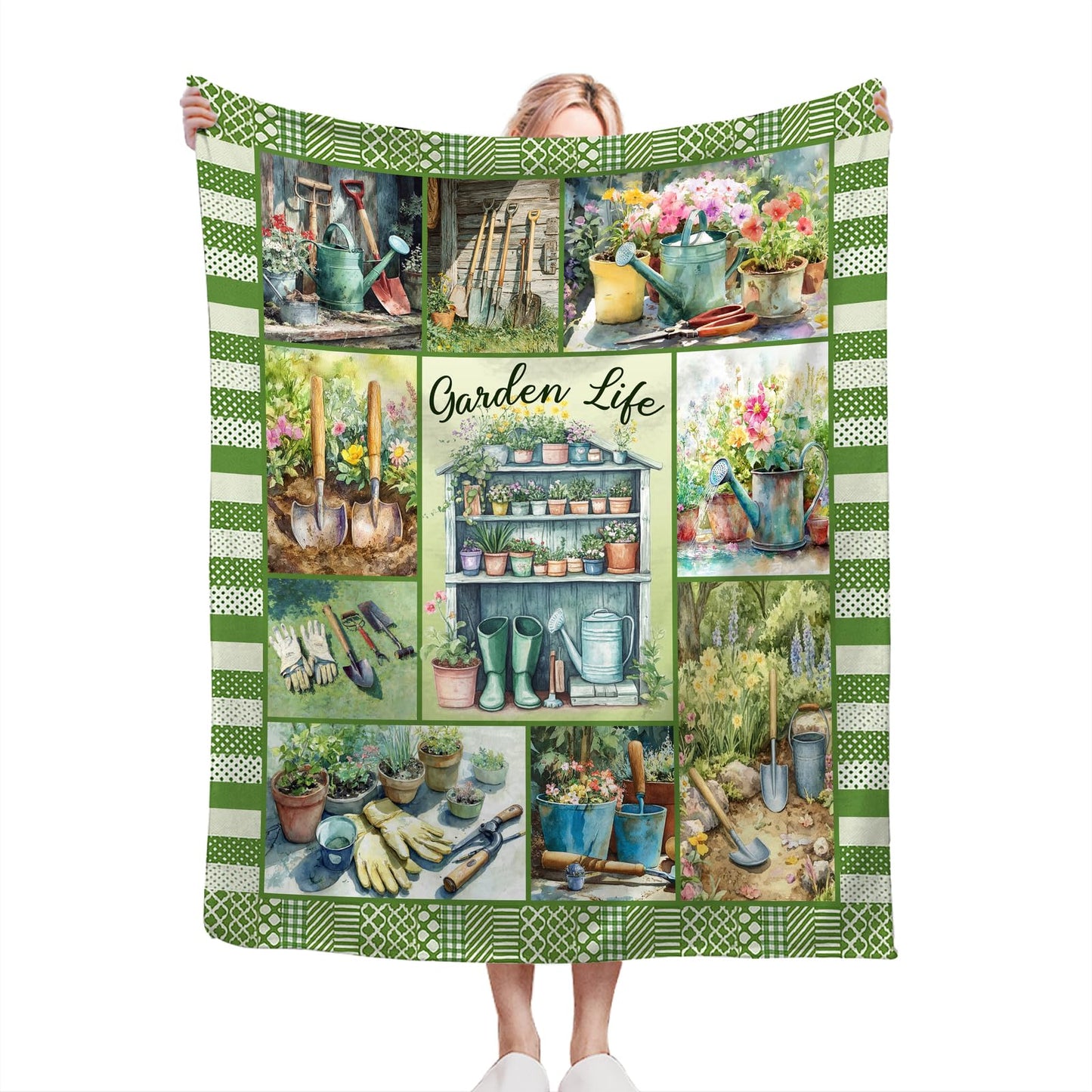Plant Gardening Blanket Soft Fuzzy Fleece Plants Flower Garden Life Blankets Decor Cozy Warm Plush Flannel Blanket Gifts for Boys Girls Men Women Home Chair Sofa Couch Bed 50"X40"