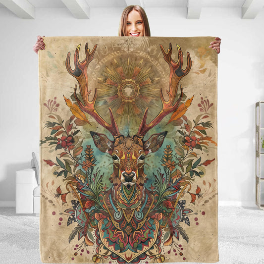 dhakalrlde for Mystical Deer Throw Blanket - Plush, Soft, Comfy, Lightweight, Warm & Fuzzy Flannel, Anti-Pilling for Couch, Bedroom, Travel & Living Room - Unique Gift for Men & Women 50in×60in