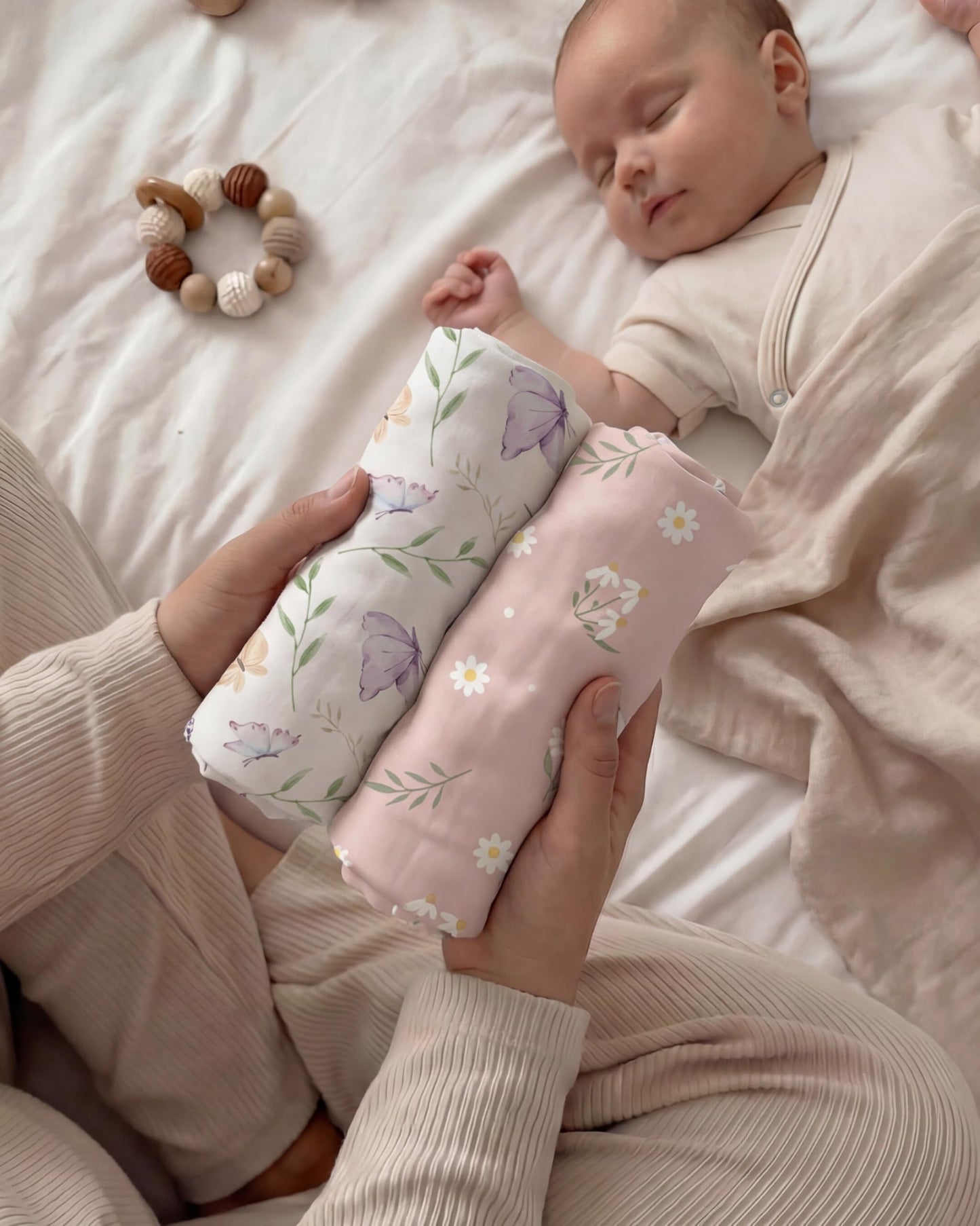 Nyessmee Baby Crib Sheets Girl, Fitted Crib Sheets 52" x 28", Soft Breathable Microfiber Sheets for Standard Crib and Toddler Mattress, 2-Pack Pink Butterfly