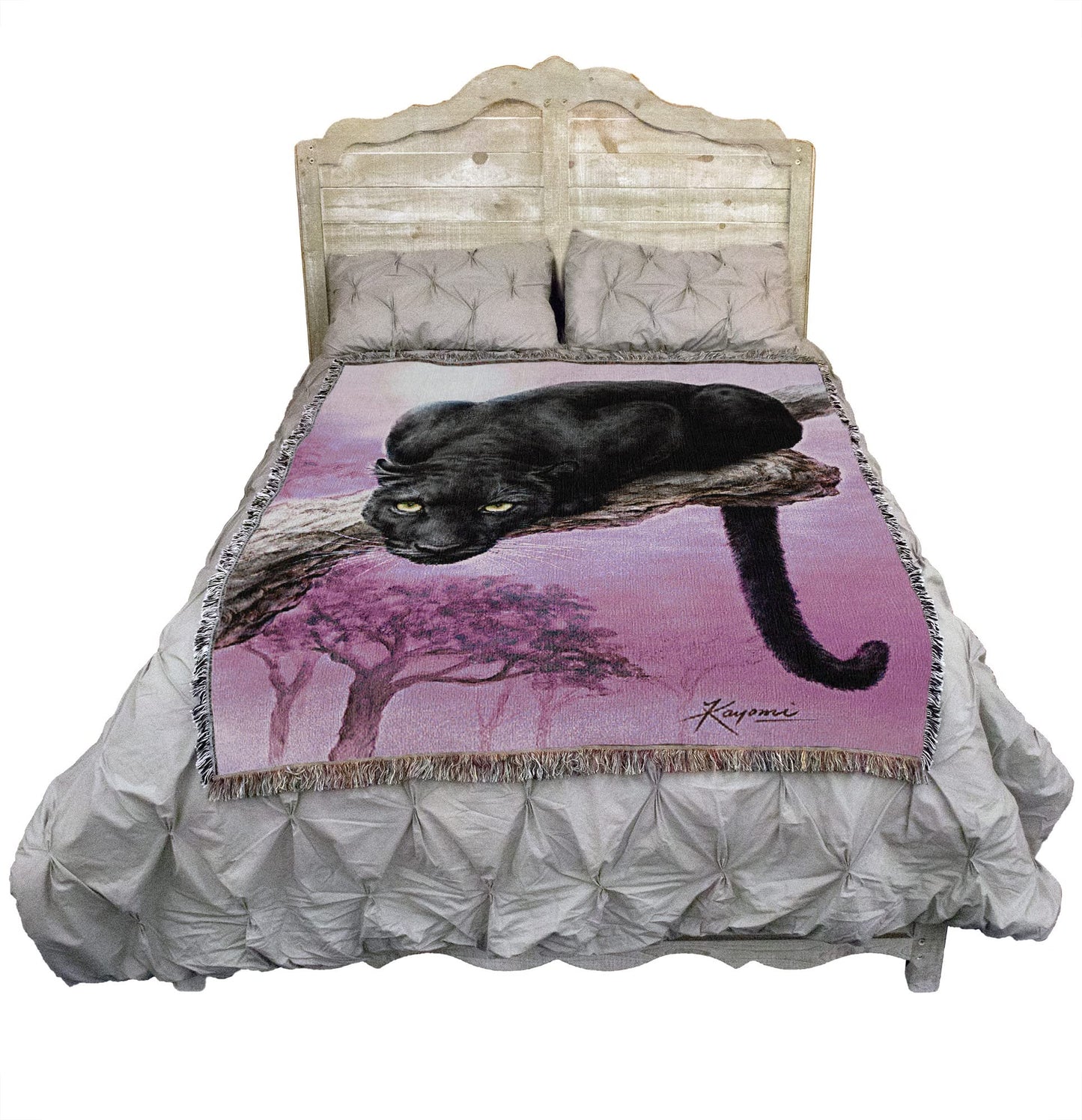 Pure Country Weavers Black Panther Blanket by Kayomi Harai - Gift Tapestry Throw Woven from Cotton - Made in the USA (72x54)