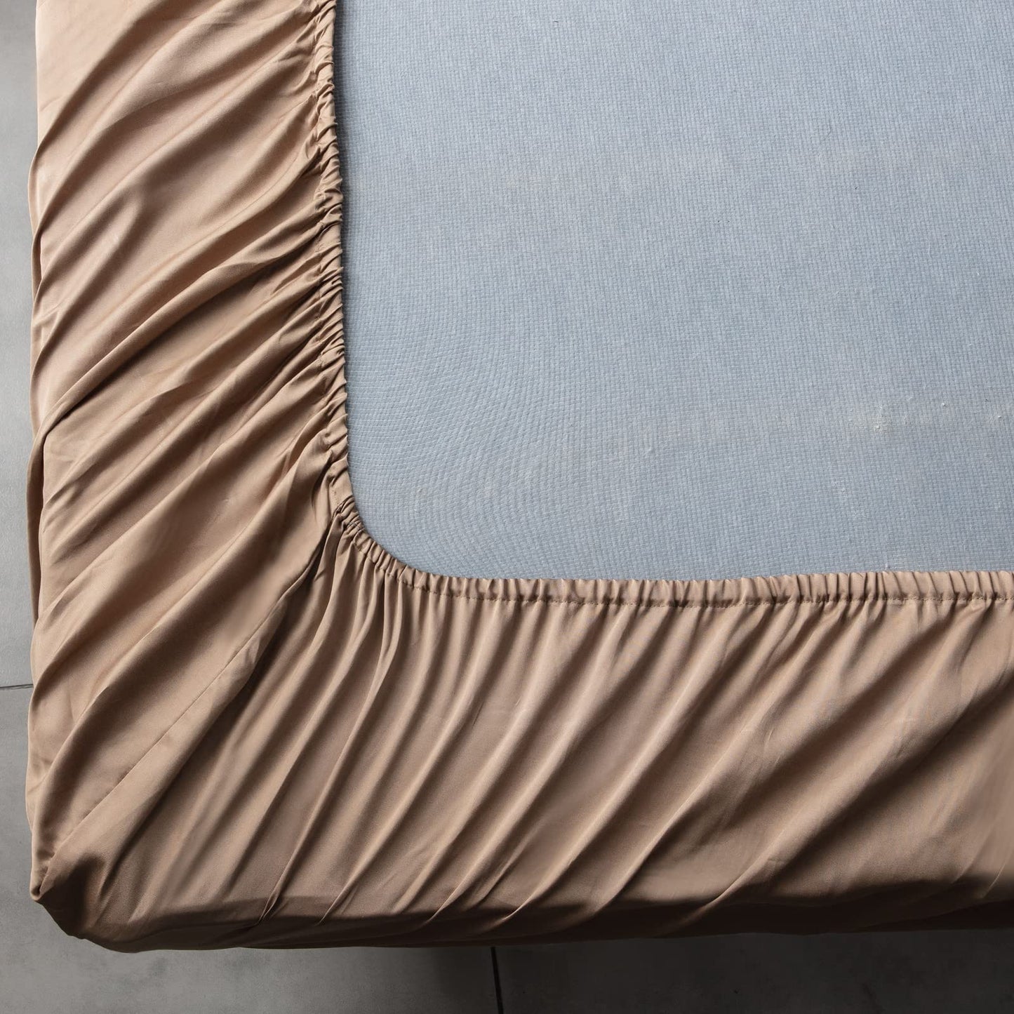 MILDLY Deep Pocket Fitted Sheet Only 100% Long Staple Cotton Brown Breathable Bottom Sheet Queen Size 60"x80" Fits Up to 14" Deep Mattress
