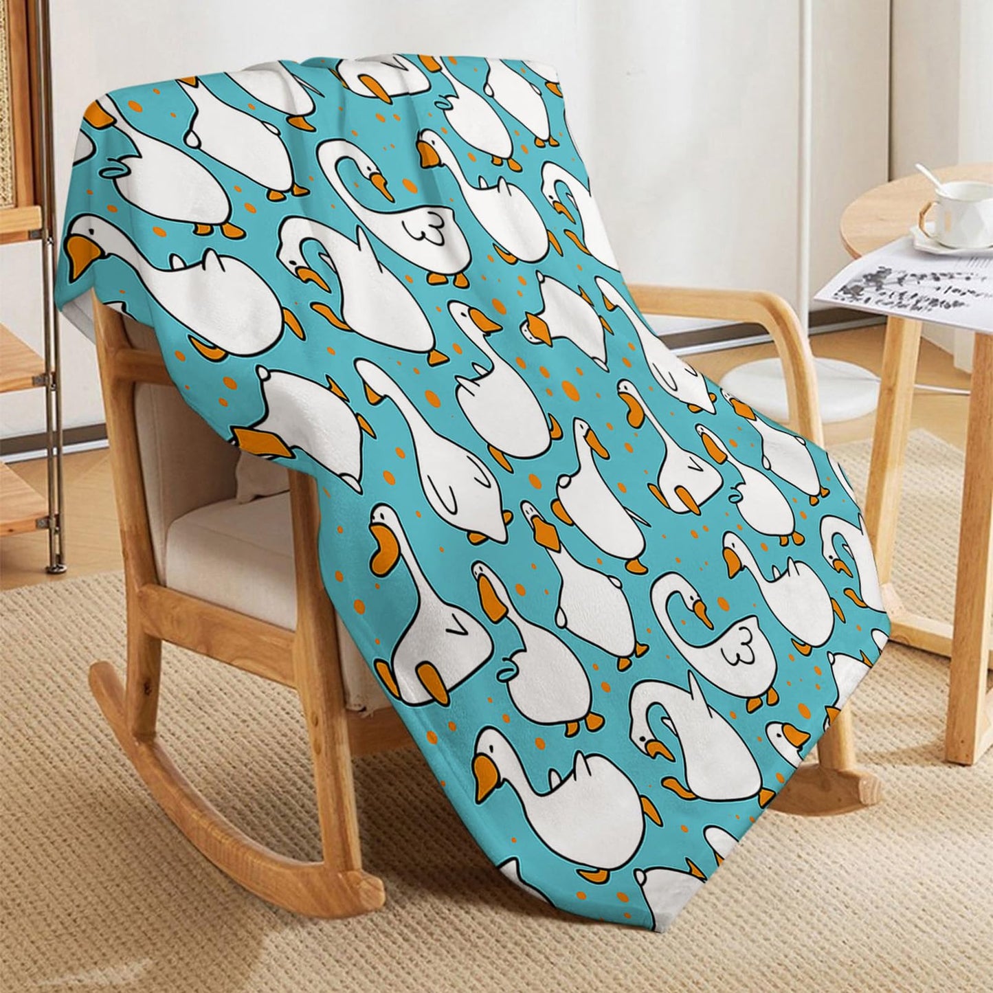 Throw Blanket 50x60 Inch,Cartoon Funny Goose Cozy Soft Lightweight Fuzzy Flannel Blanket 60x50 Inch Suitable for Couch Bed Sofa Living Room in All Seasons