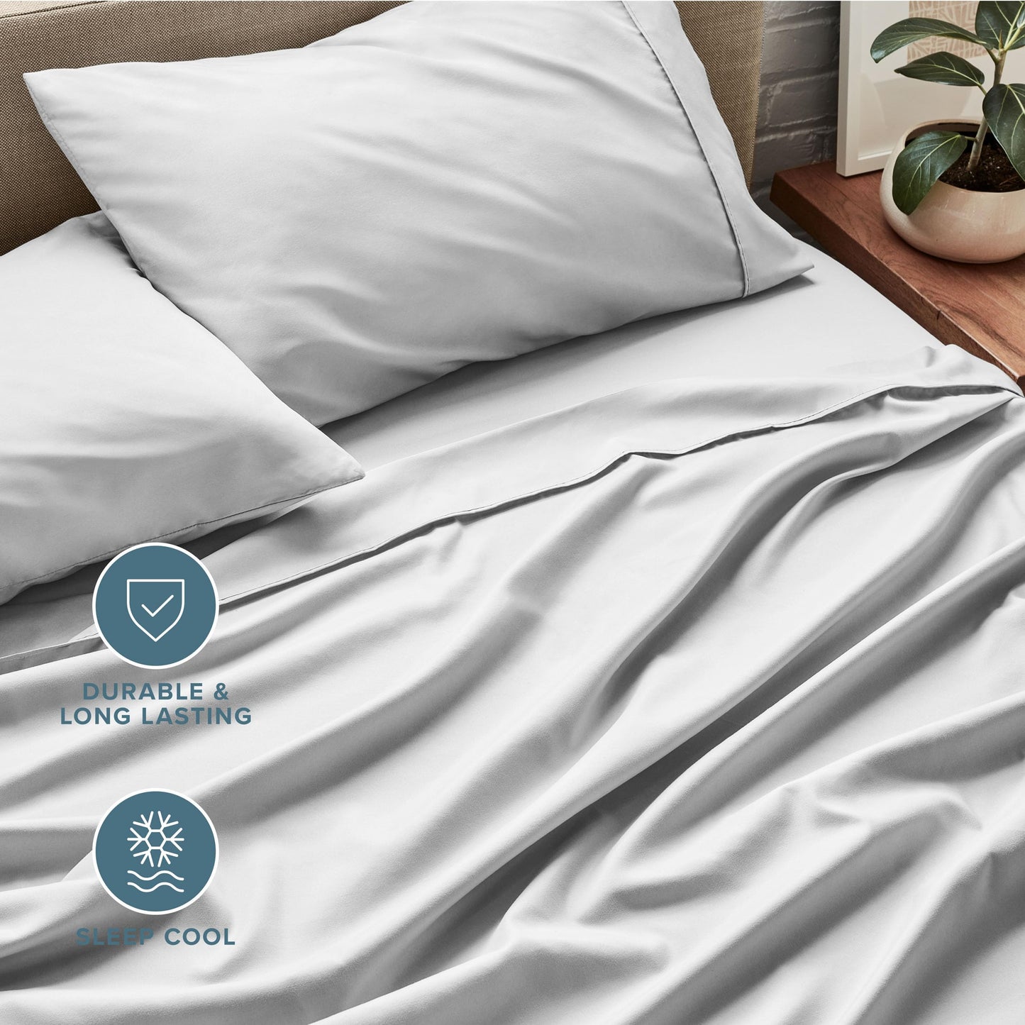 Bare Home Twin XL Sheet Set - 22" Deep Pockets - College Dorm Size - Luxury 1800 Ultra-Soft Microfiber Twin Extra Long Sheets - Easy Fit - Extra Soft - 3 Piece Set - Bed Sheets (Twin XL, Cloud Grey)