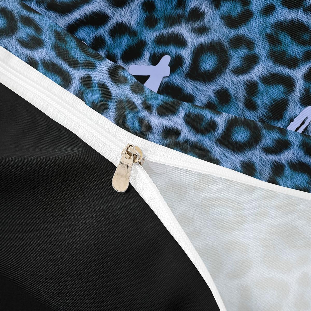 Feelyou Leopard Print Get Naked Duvet Cover King Size Funny Quotes Comforter Cover for Boys Girls Blue Black Bedding Set 3Pcs Cheetah Room Decor