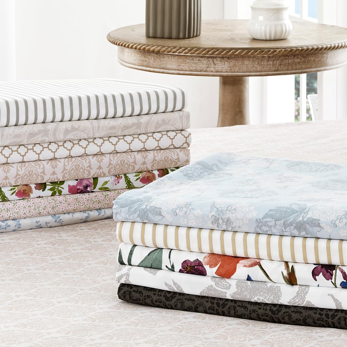 FreshCulture Floral Bed Sheets - Ultra Soft King Size Sheets Set - Brushed Microfiber Floral Sheets - Deep Pockets - Easy Care - Hotel Luxury 4 Piece Flower Printed Sheets King, Le Jardin