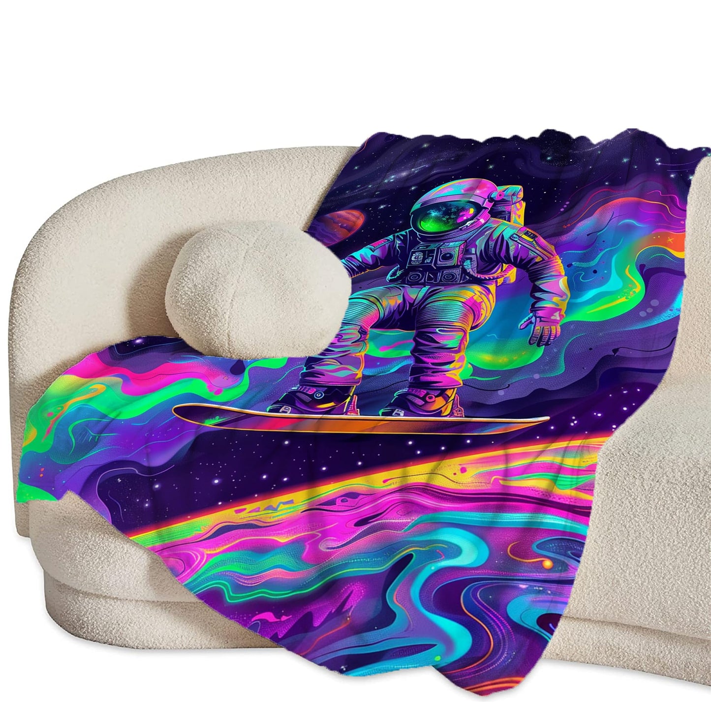 Astronaut Blanket Spaceman Throw Blanket Astronaut Gifts and Decor Fantasy Astronaut Blanket for Boys Girls Women Men Kids Adults Soft Warm Cozy Fleece Blanket for Couch Sofa Bed 50"x40"