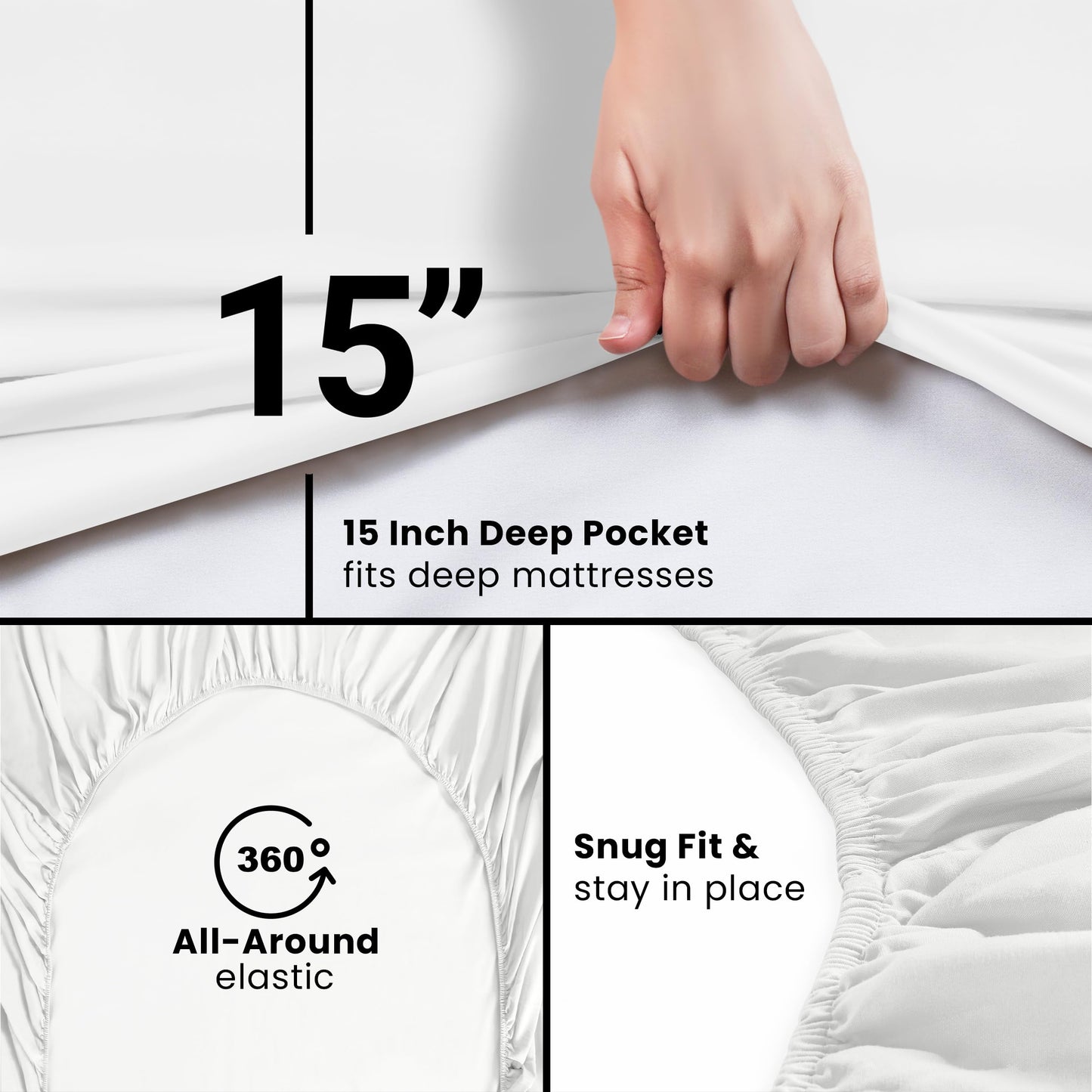 Utopia Bedding Full Fitted Sheet - Bottom Sheet - Deep Pocket - Soft Microfiber - Shrinkage and Fade Resistant - Easy Care -1 Fitted Sheet Only (White)