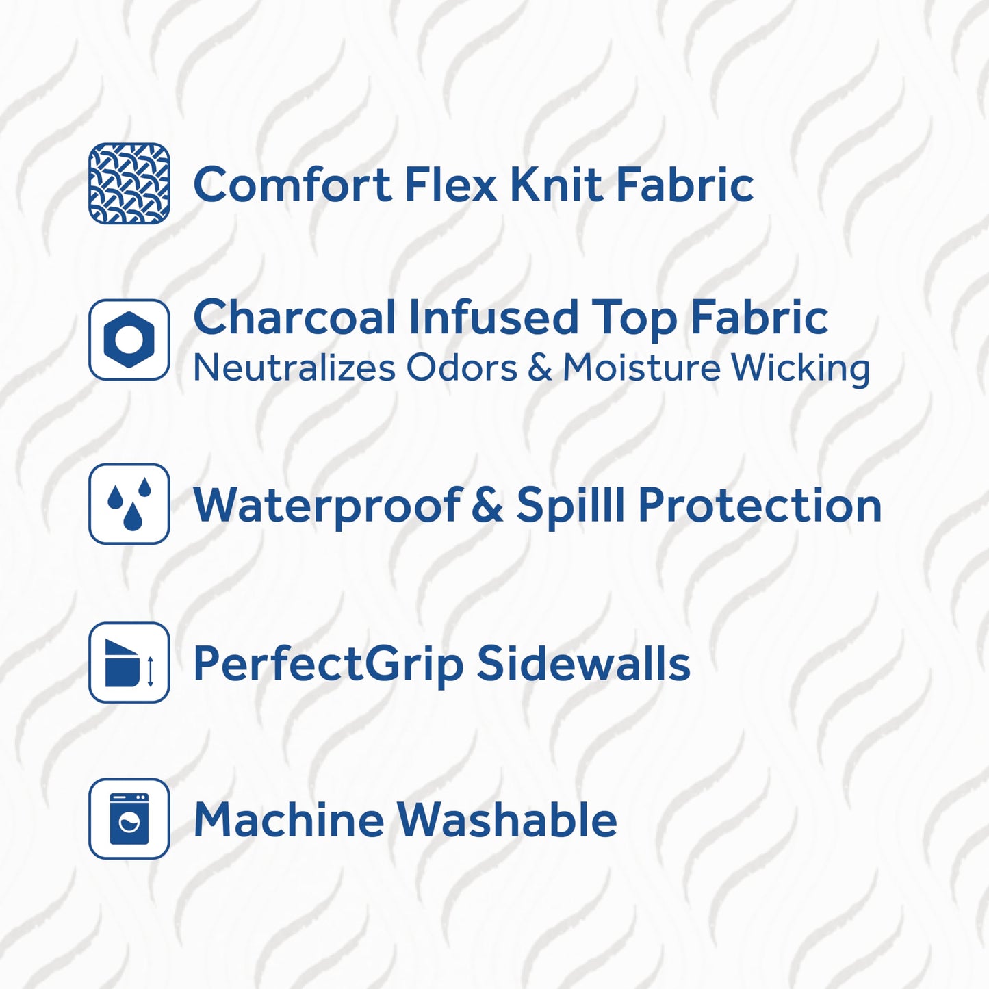 Sealy Flex Charcoal Mattress Cover Protector, King- PerfectGrip Stretch Sidewalls Fitted, Waterproof