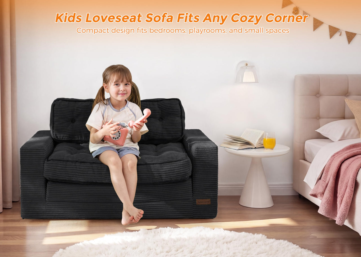 MAXYOYO Convertible Sofa Bed for Boys and Girls, Floor Kids Bean Bag Chair