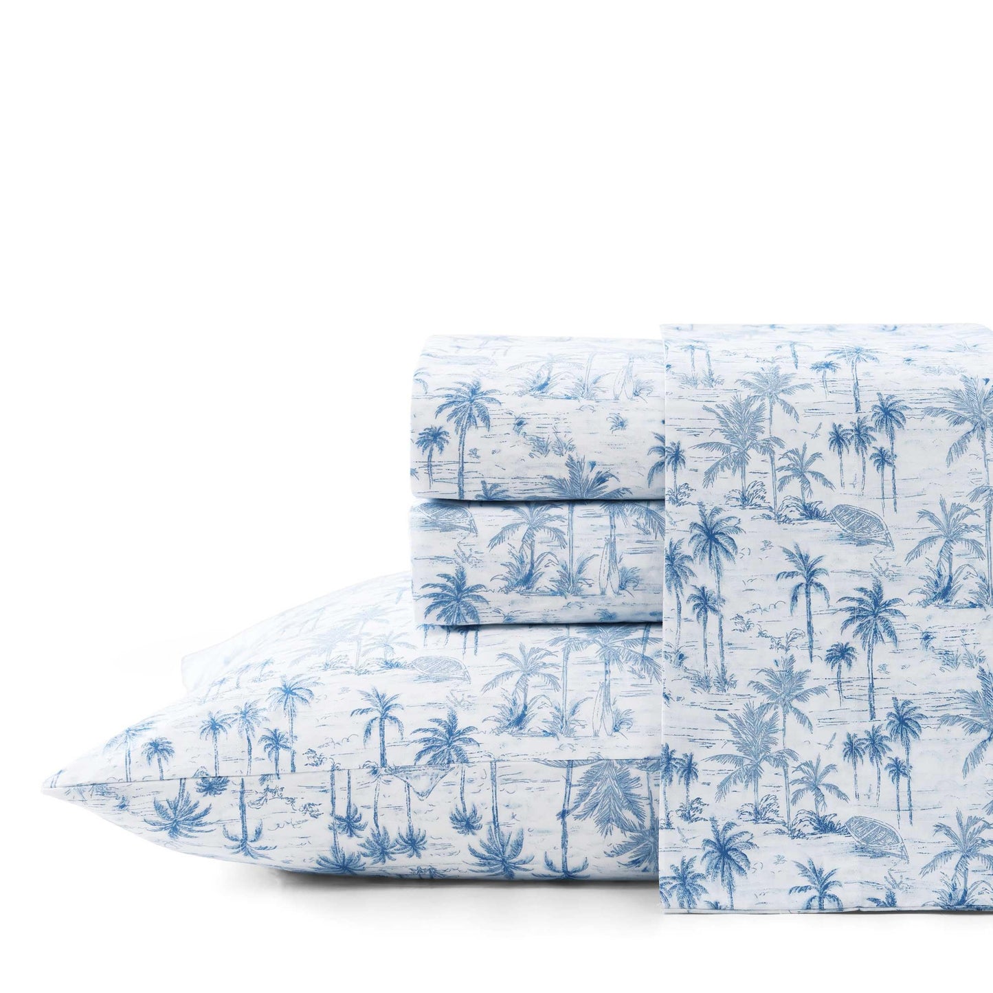 Tommy Bahama - Twin Sheet Set, Crisp & Cool Cotton Percale Bed Sheets, Deep Pockets, Coastal Bedding with Matching Fitted Sheet & Pillowcase (Surfside Blue)