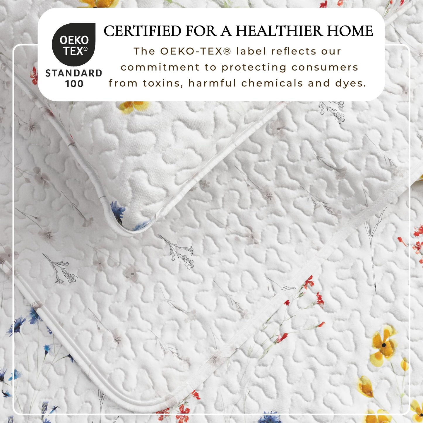 Great Bay Home Floral Quilt Set - 2-Piece Twin/Twin XL Size Spring Bedding Set - Lightweight, All-Season, Reversible Bedspread (Wildflowers)