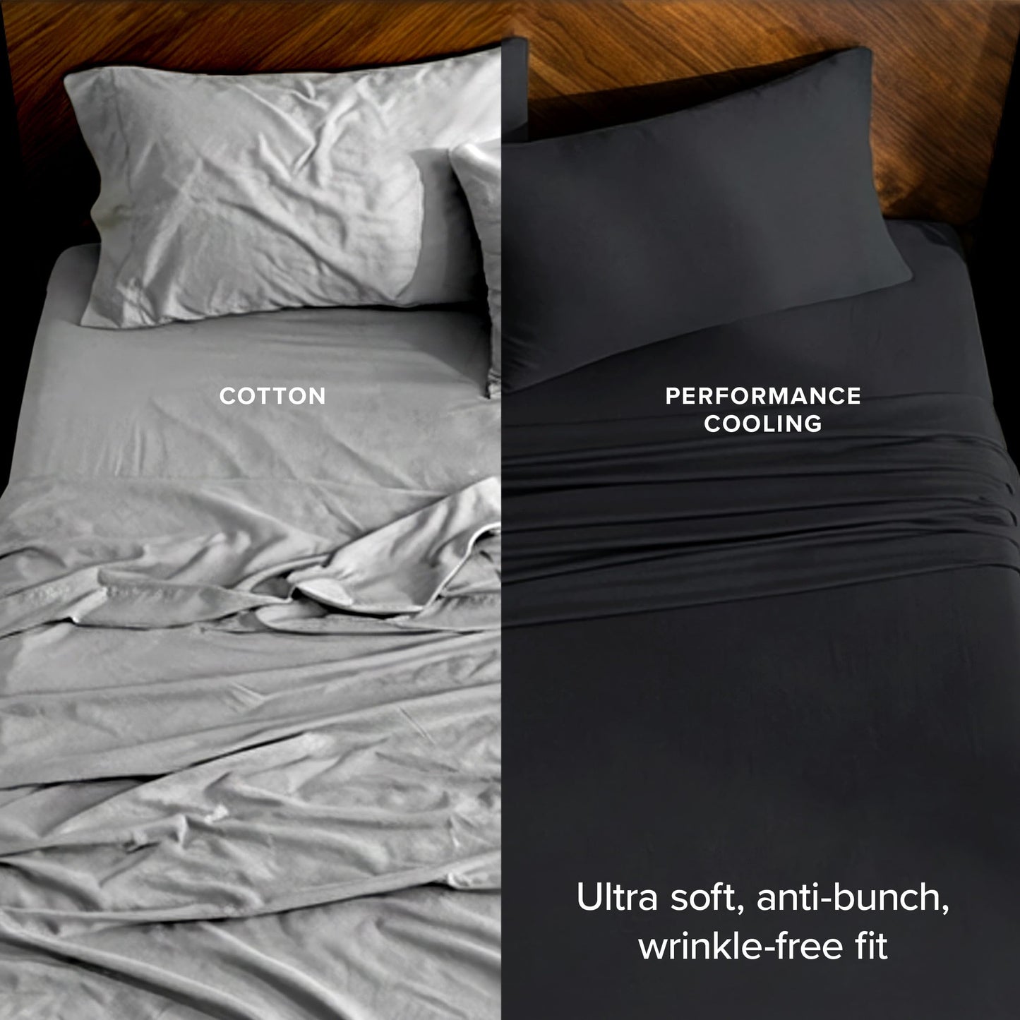 Bare Home Cooling Performance Jersey Knit Stretch Sheet Set, Moisture-Wicking & Breathable, 4-Way Stretch Bed Sheets, Envelope Pillowcases (Full, Black)