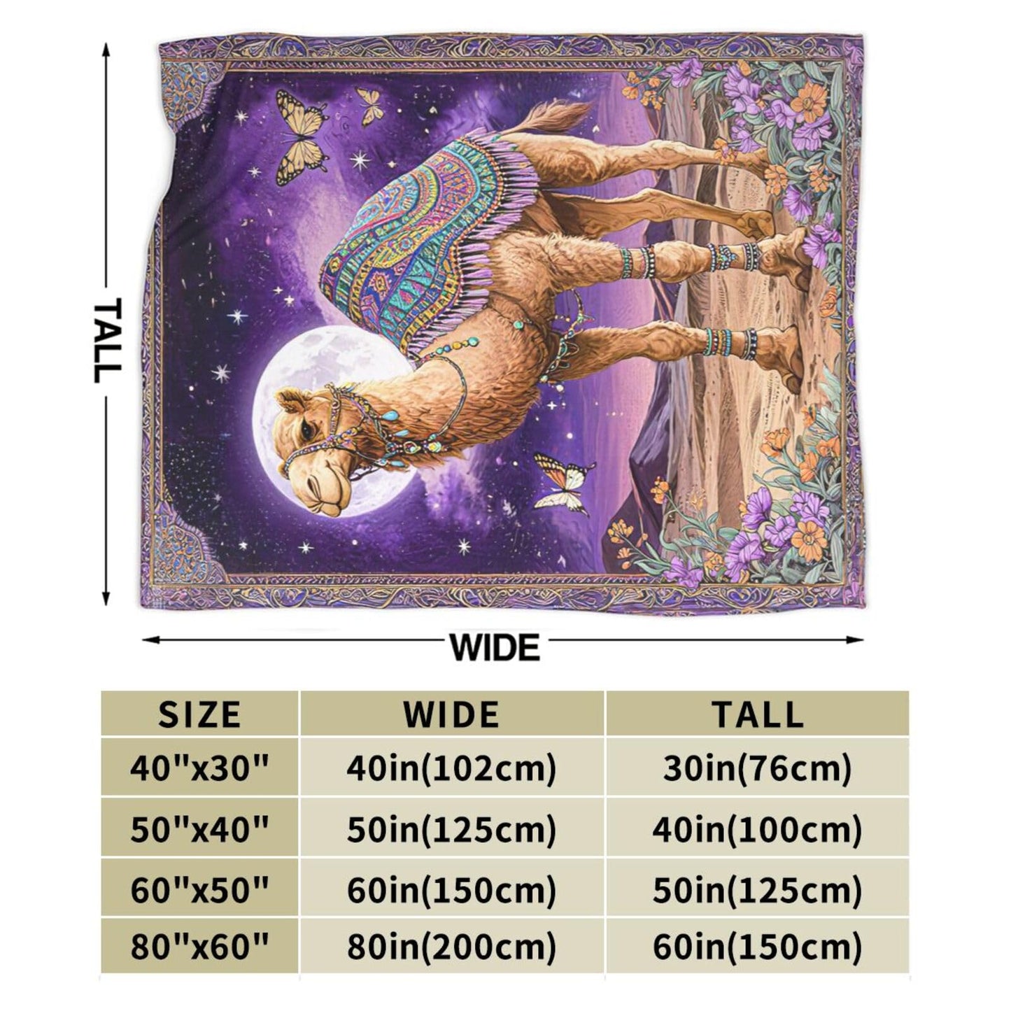 Camel Blanket Camel Lovers Throw Blanket Soft Warm Cozy Fleece Fuzzy Plush Desert Animals Flannel Blankets Gifts for Boys Girls Women Kids Adults 40"X50"