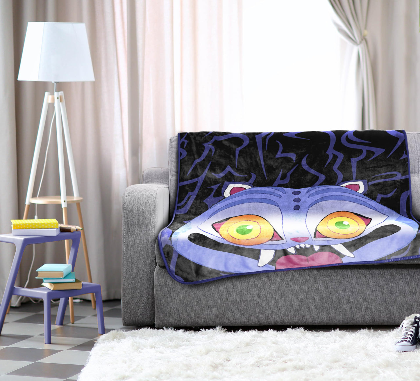 Jay Franco Kids Plush Throw Blanket – Ultra Soft Cozy Plush Fleece for Bed, Couch, Sofa, Home Décor, Official Licensed Derpy, Black - Kpop Demon Hunters, 46x60 - Throw Blanket
