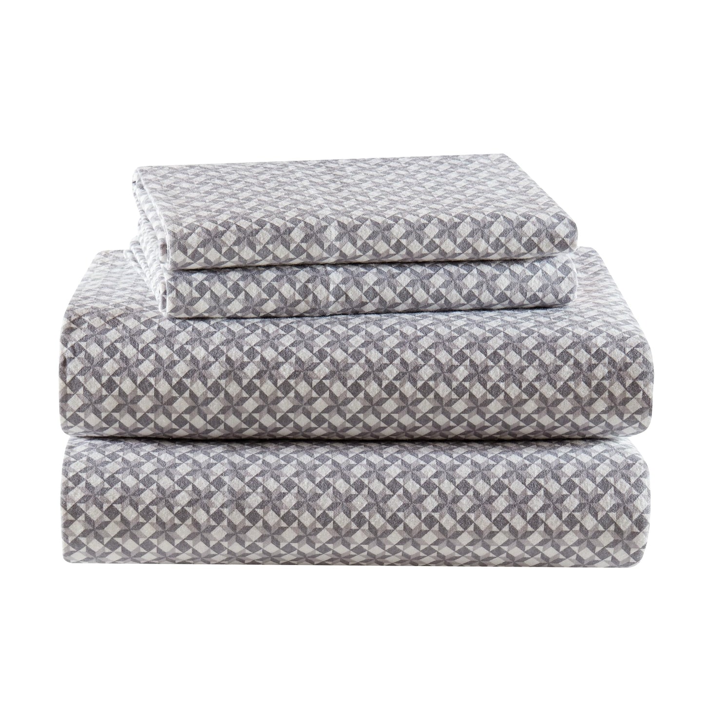 True North by Sleep Philosophy Cotton Sheet Set Cozy Print 100% Cotton Flannel Sheets Bedding Set, Oversized Sheets, Deep Pocket Fits Up to 14" Mattress Queen Bed Sheets Queen Snowflake 4 Piece