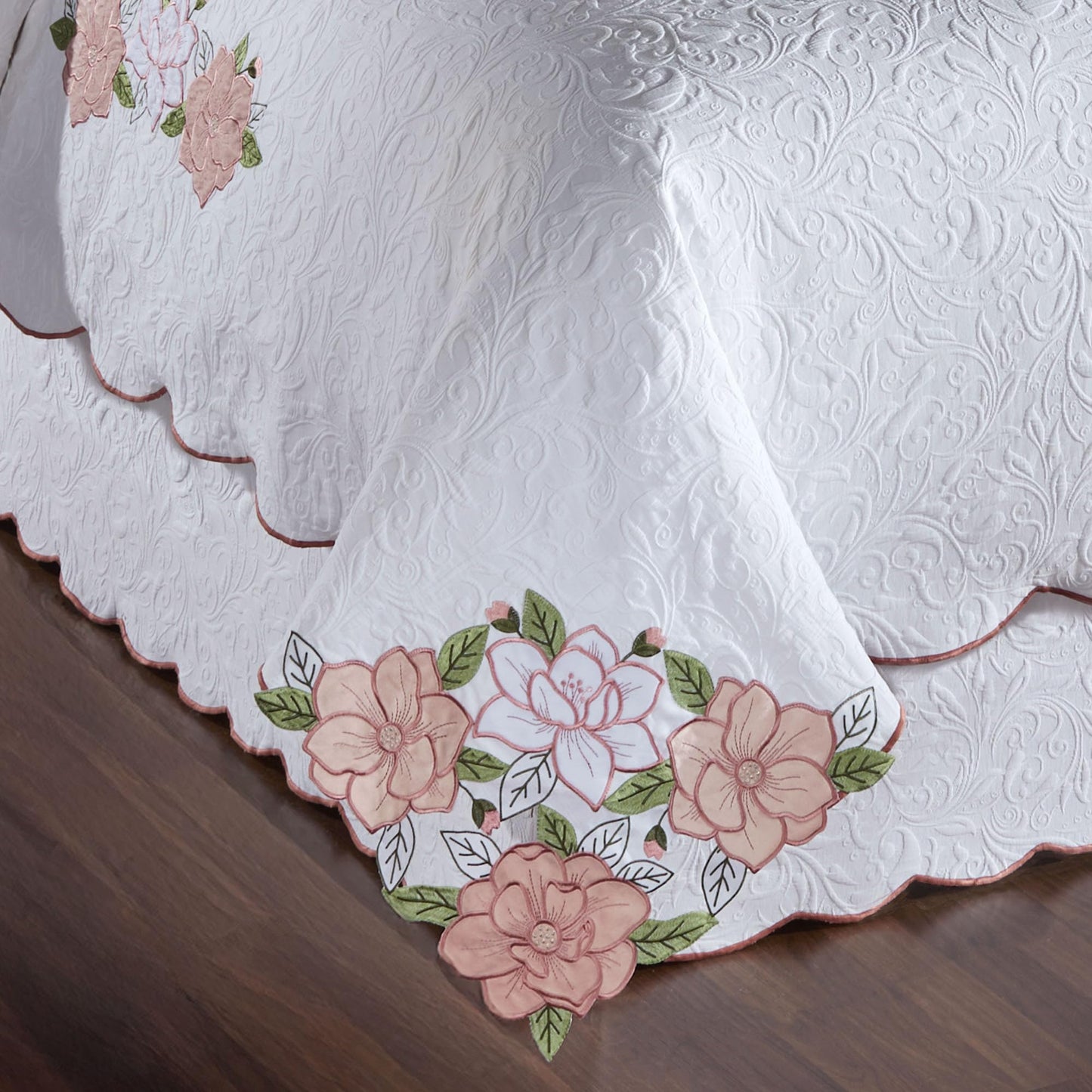 Touch of Class Lovington Floral Luxury Matelasse Bedding, Queen, 7 Pc Set