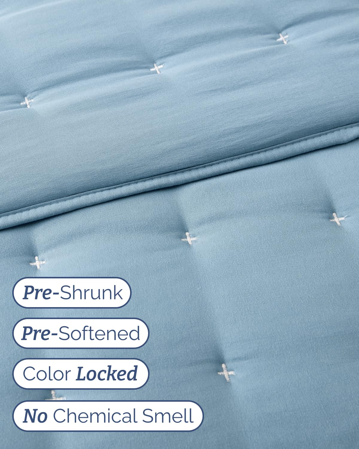 Quilts King Size - Bedspread for King Size - Lightweight Comforter Set - Quilt Bedding Set for All-Seasons - Ultra Soft, Breathable & Comfy - Summer Coverlet w/ 2 Pillow Shams - 106" x 96", Dust Blue