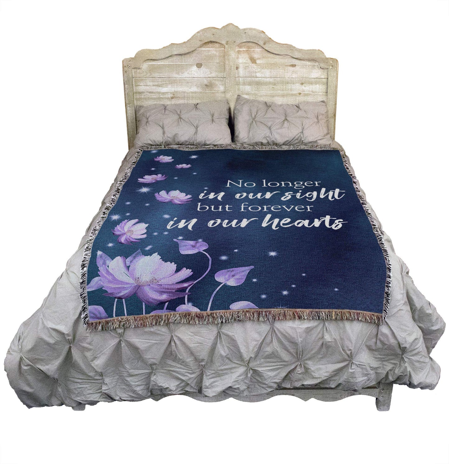 Pure Country Weavers No Longer in Our Sight But Forever in Our Hearts Blanket Flowers - Sympathy Bereavement Gift Tapestry Throw Woven from Cotton - Made in the USA (72x54)