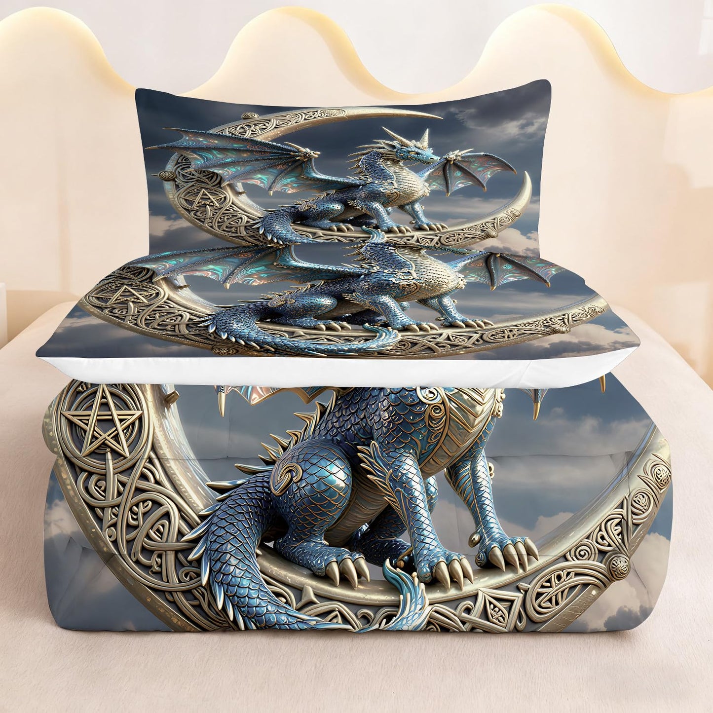 CERYUEE Dragon Comforter Set Twin Size 3D Dinosaur Bedding Set Pterosaur Quilt Bed Sets for Kids Boys Teens Bedroom Decor 1 Comforter+ 1 Pillowcase