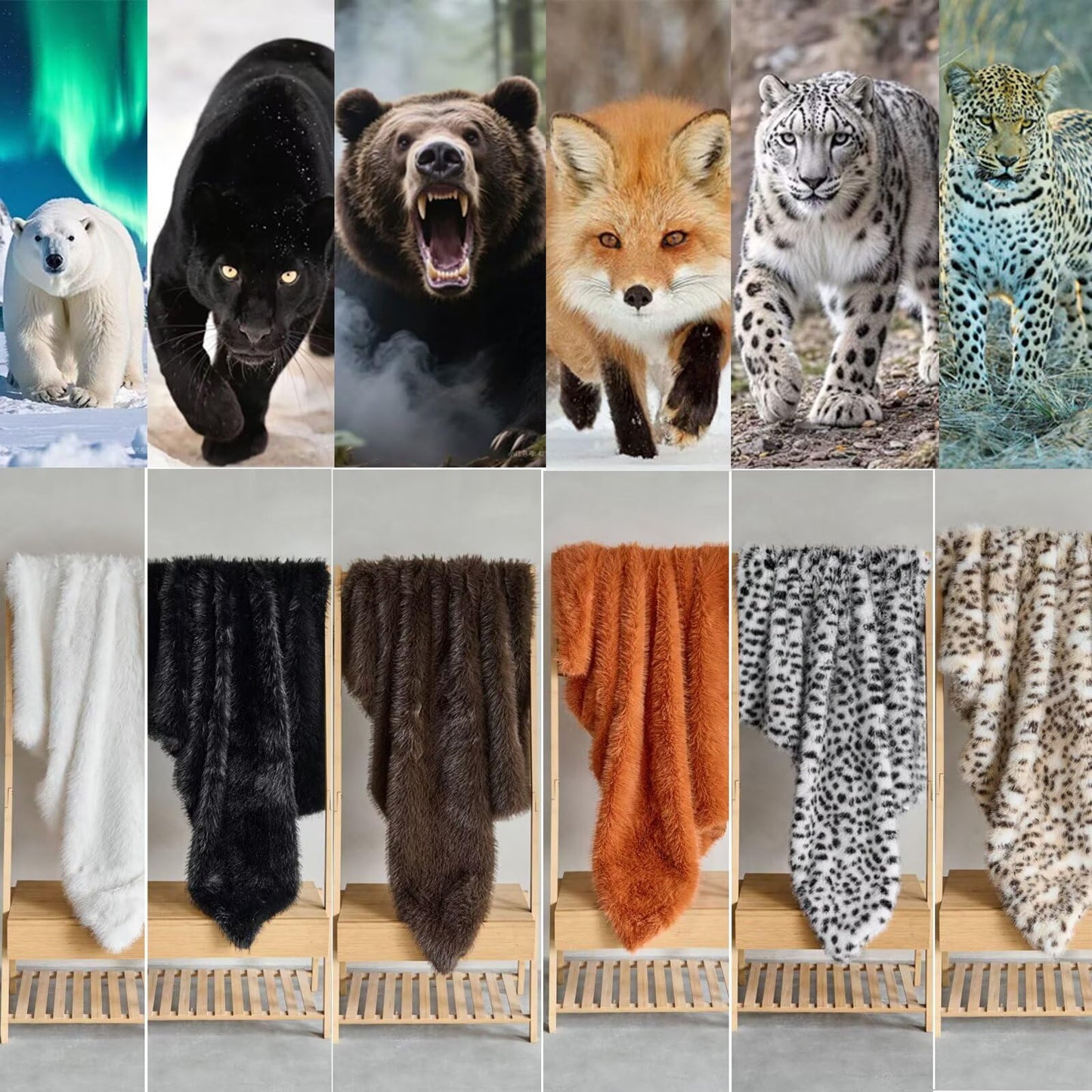 Luxury Fluffy Faux Fur Throw Blanket,Thick Fluffy Silky Fuzzy Cozy Blanket,Plush Blankets for Couch, Sofa, Chair, Bed-Leopard Print,50x60 Inches