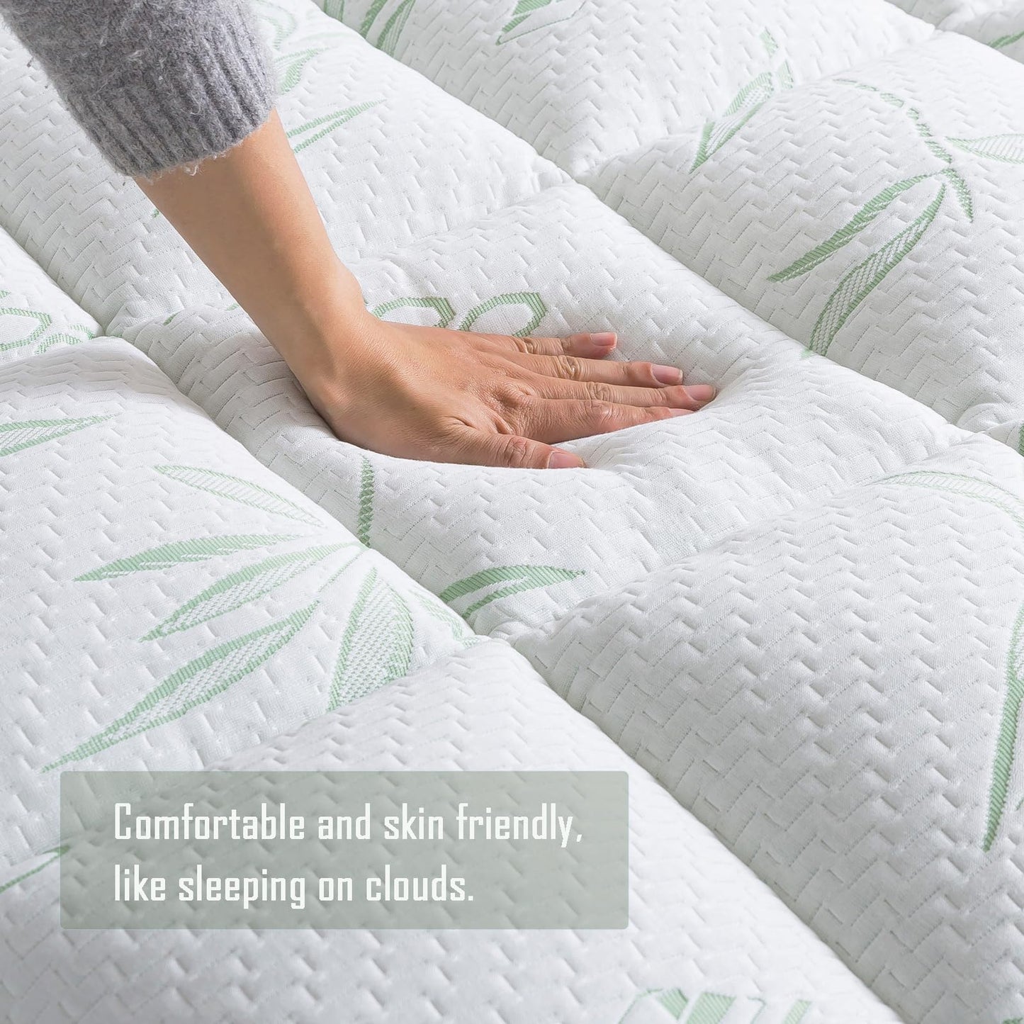 WhatsBedding Full Mattress Topper, Soft Pillow Top Mattress Topper with Deep Pocket Fits 8–21 Inch,7D Spiral Fiber Filling, Bamboo Viscose Air Layer Mattress Topper Full.