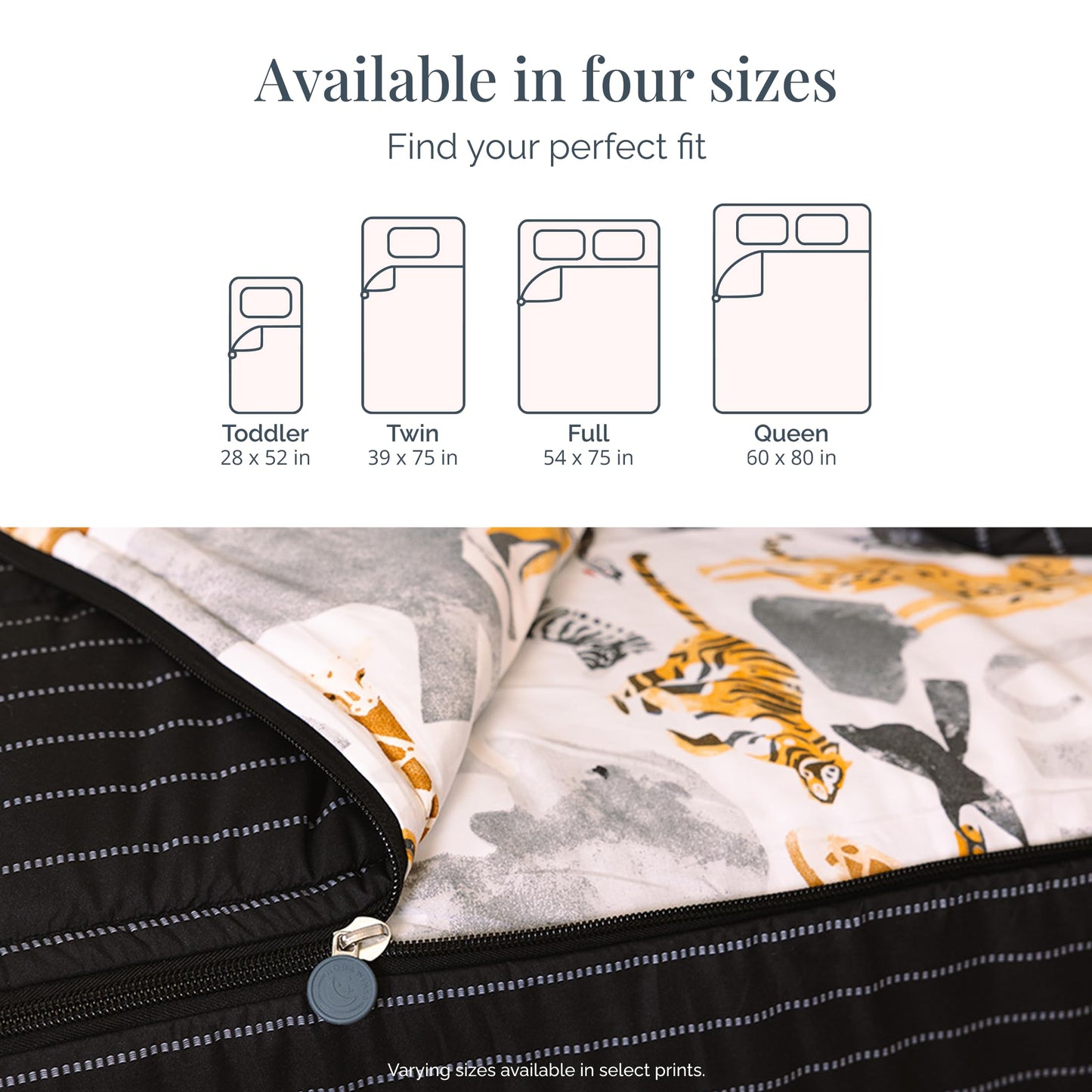 Beddy's Black Jungle Animal All-in-One Zipper Bedding Set for Kids - Twin